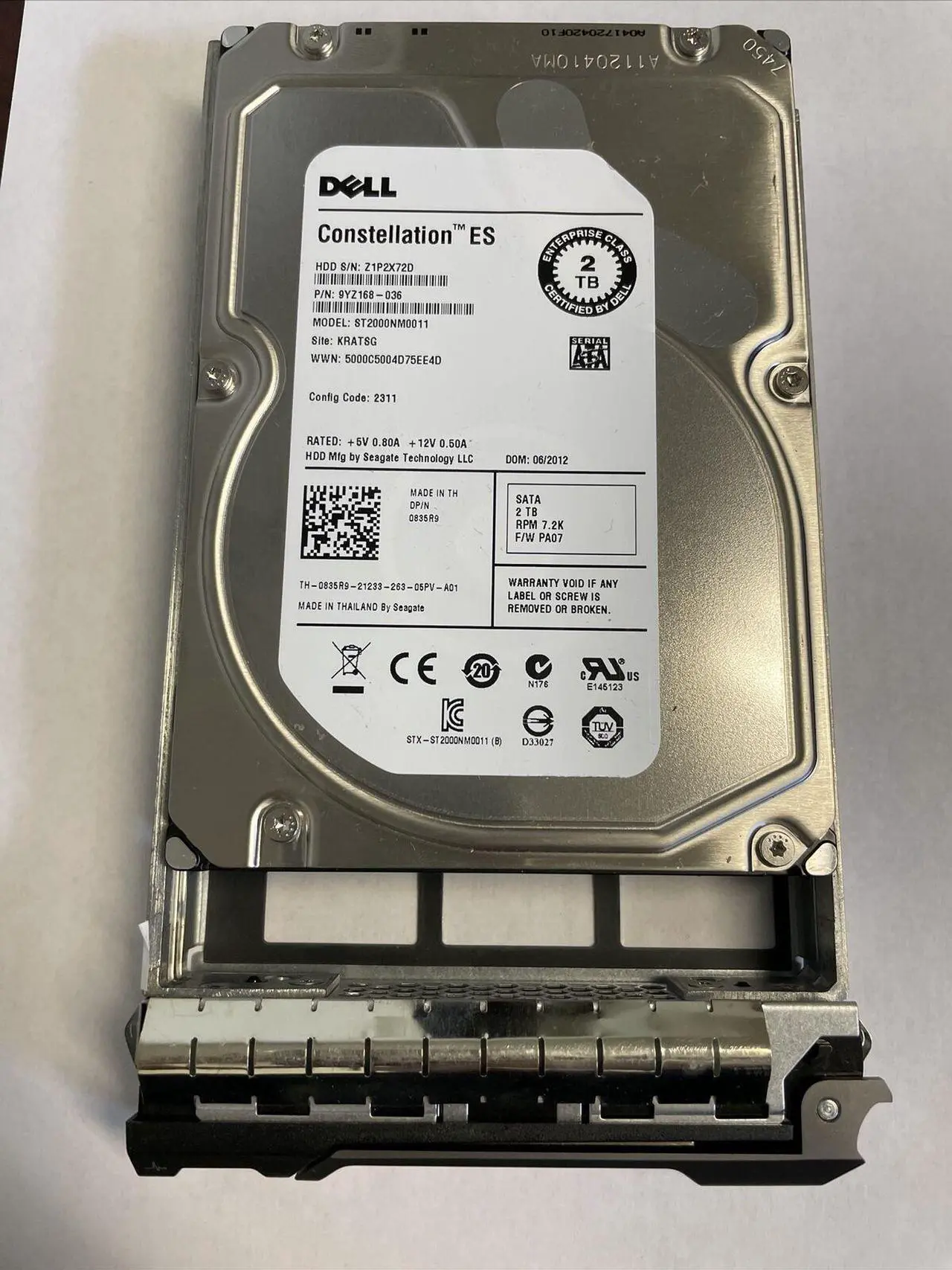 Alt view image 15 of 17 - DELL 835R9 2Tb 7200Rpm Sata6Gbps 64Mb Buffer 3.5Inch Hard Disk Drive With Tray