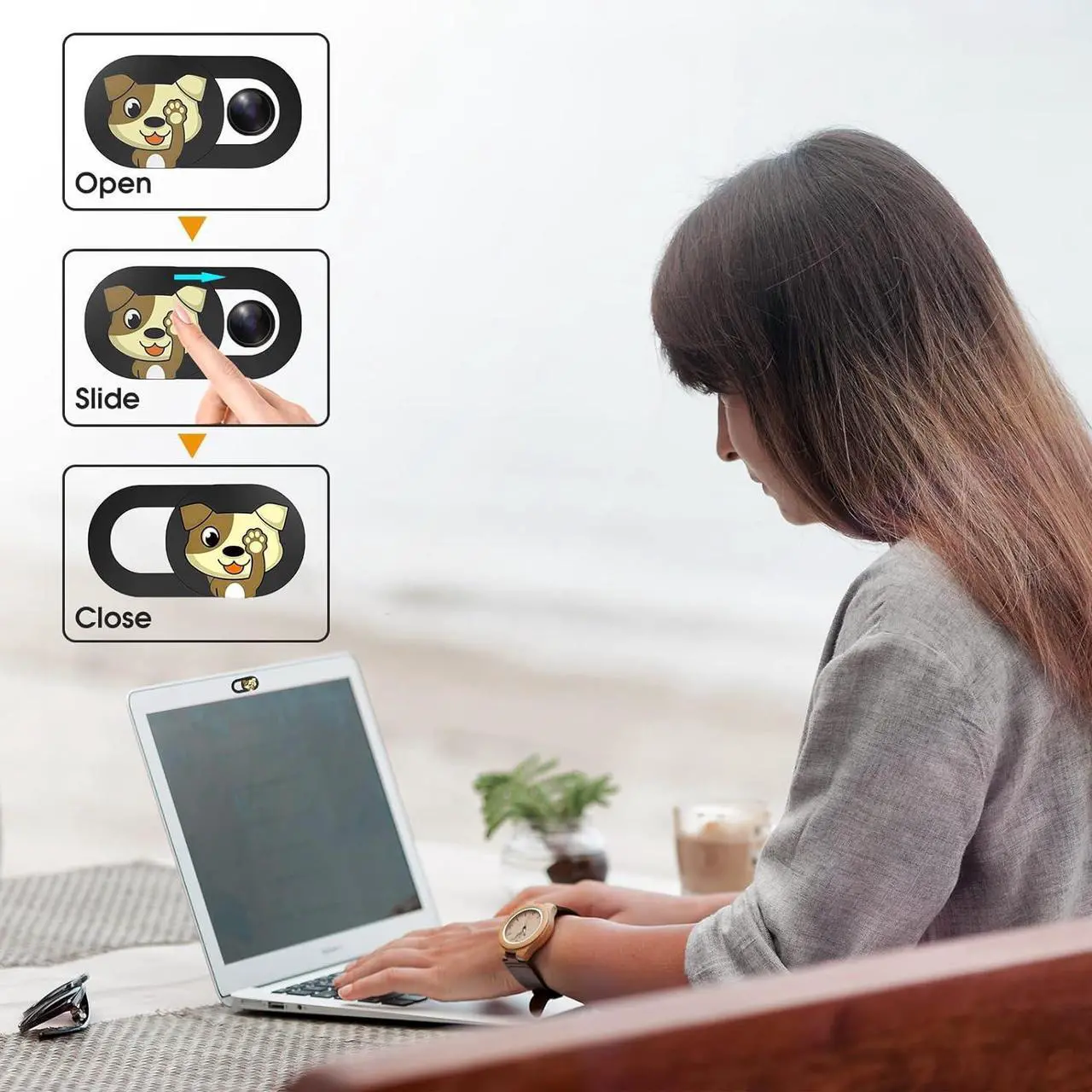 Alt view image 5 of 7 - Zell Laptop Camera Cover Slide Cute-6Pcs,Webcam Cover Slide For Macbook Pro, Imac, Ipad Pro, Iphone, Ipad, Laptop And More Device,Cute Pattern Web Cam Privacy Cover To Protect Your Privacy (Dog)