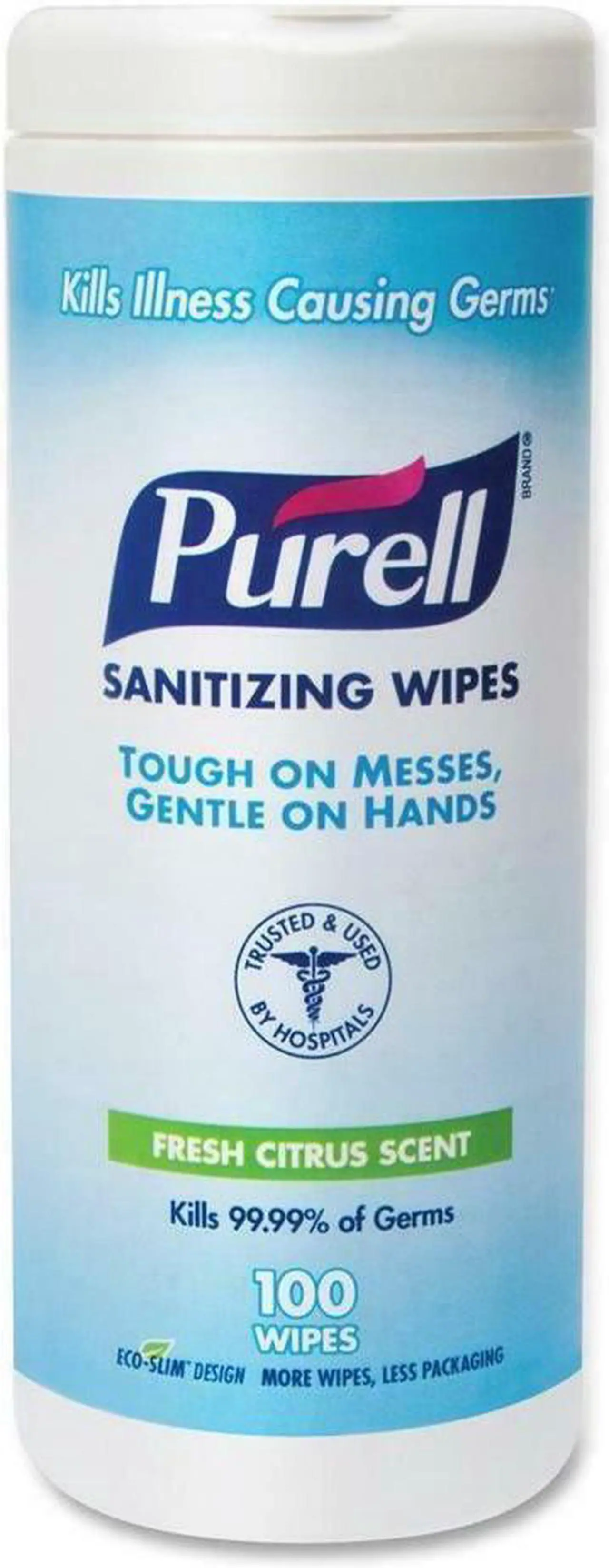 Alt view image 15 of 20 - Gojo 911112CT Premoistened Sanitizing Wipes, Cloth, 5.78 in. x 7 in., 100-Canister, 12 Canisters-CT