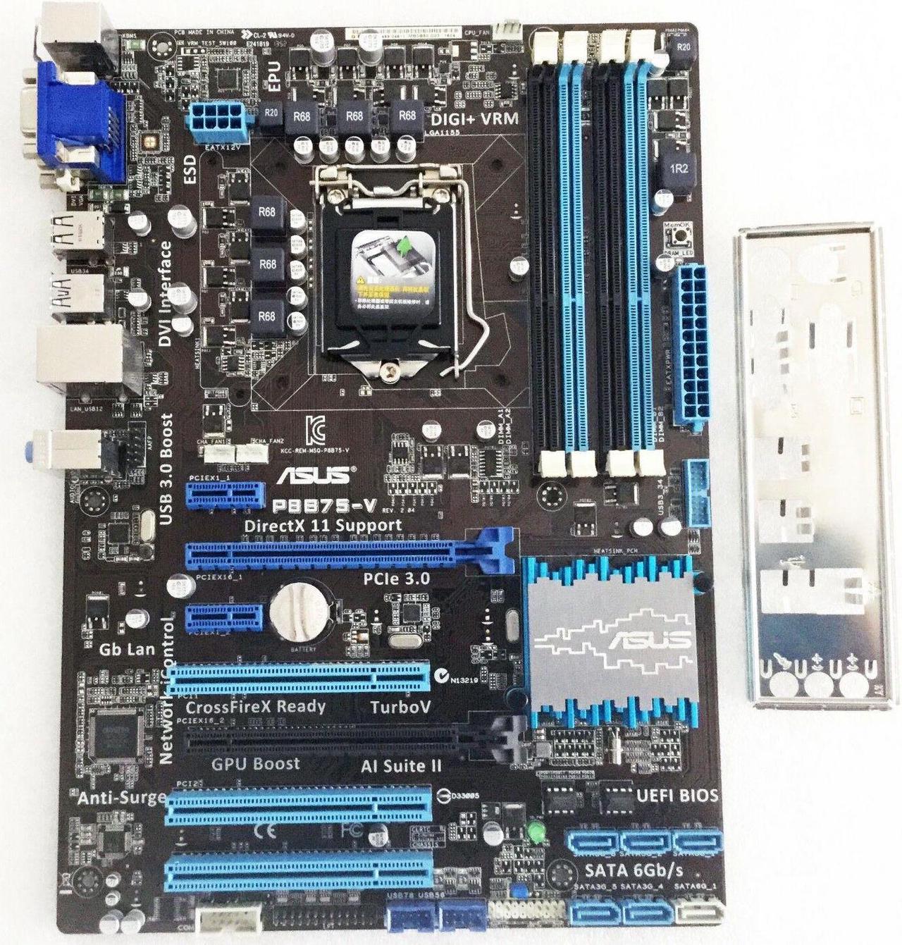 ASUS P8B75-V CPU i7/i5/i3 Intel B75 LGA 1155 Motherboard ATX Socket H2