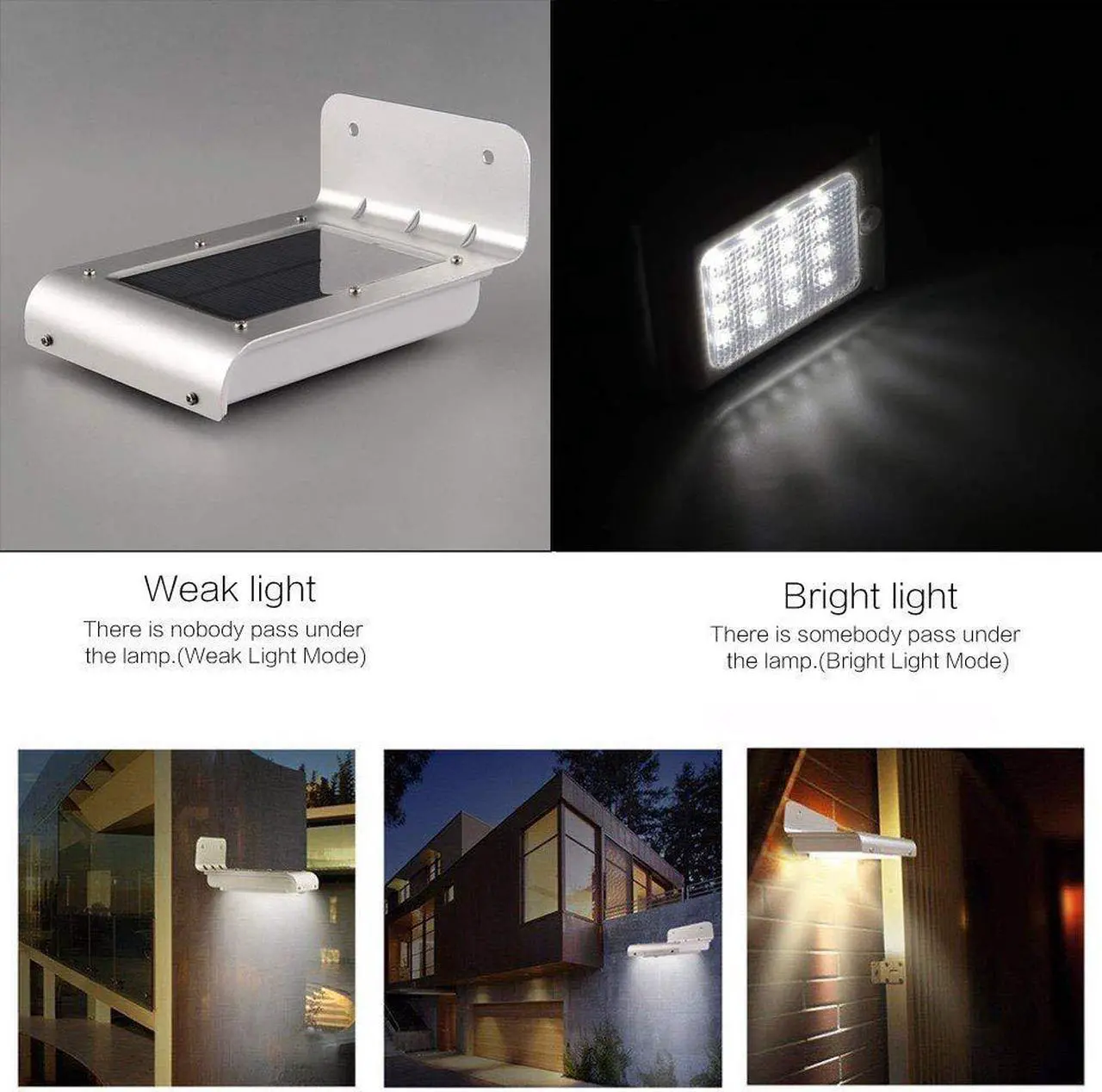 Alt view image 4 of 7 - 2pcs Solar Light Outdoor Security Solar Motion Lights LED Solar Powered Motion Sensor Wall Lights IPX65 Waterproof