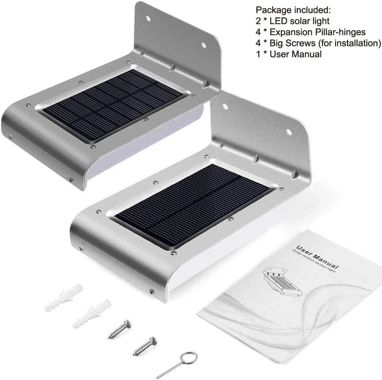 Alt view image 6 of 7 - 2pcs Solar Light Outdoor Security Solar Motion Lights LED Solar Powered Motion Sensor Wall Lights IPX65 Waterproof