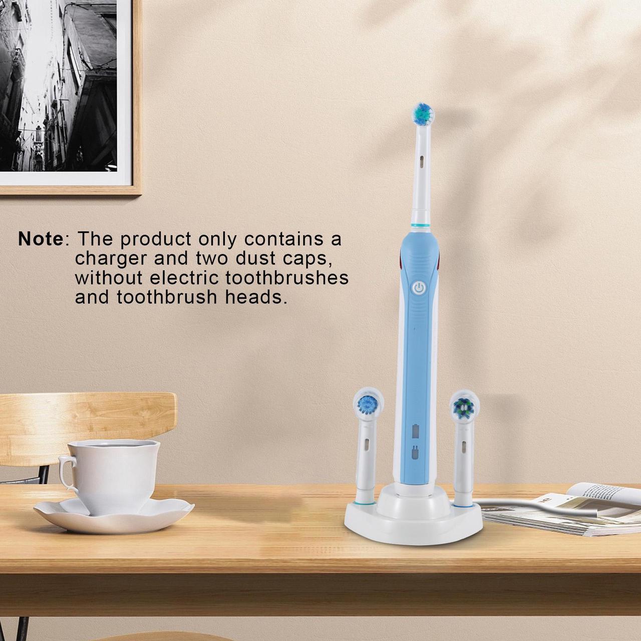 Alt view image 4 of 7 - Electric Toothbrush Charger for Oral B Electric Toothbrush Replacement Charger with Toothbrush Holders Covers Model 3757SJ Portable Environmental ABS for Travel