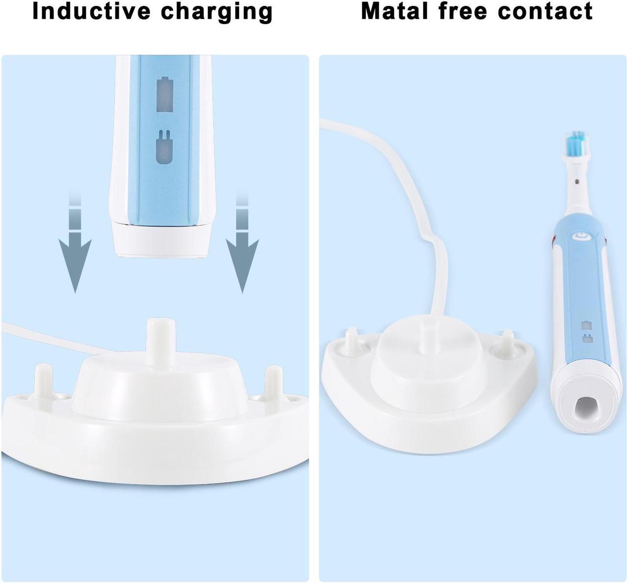 Alt view image 6 of 7 - Electric Toothbrush Charger for Oral B Electric Toothbrush Replacement Charger with Toothbrush Holders Covers Model 3757SJ Portable Environmental ABS for Travel