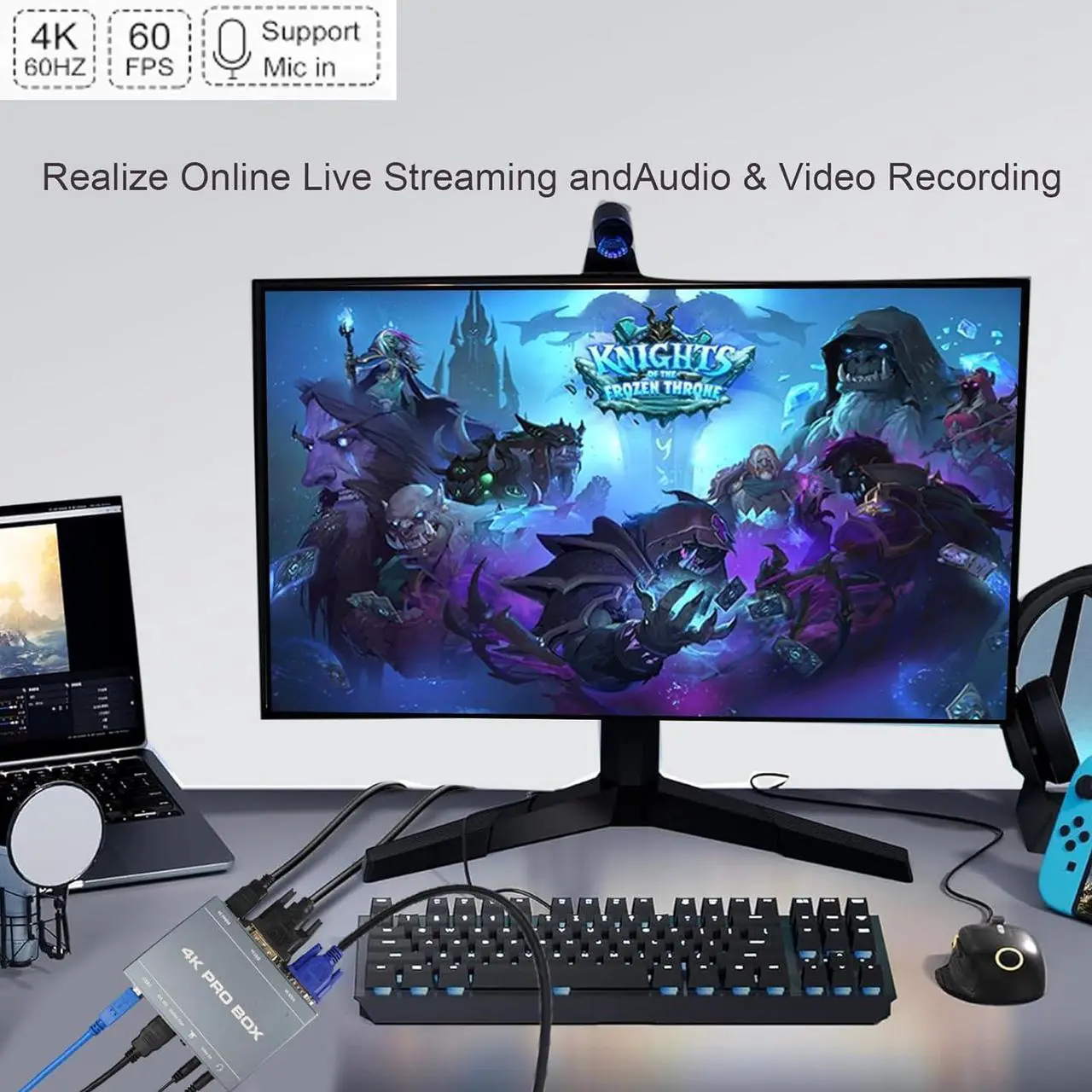 Alt view image 5 of 5 - 4K DVI Video Capture Card,Audio Video HDMI Game Capture,DVI VGA to USB3.0 Full HD Device,1080P@60Hz Loopout,Compatible with Windows,Linux,Android and MAC System