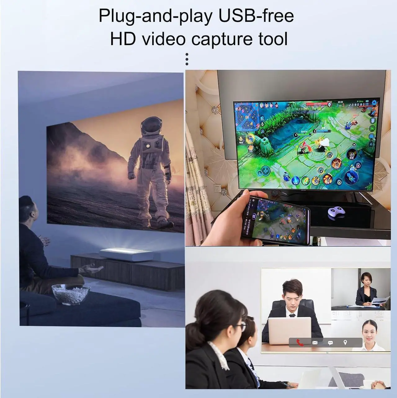 Alt view image 4 of 7 - GRACETOP VGA Capture Card, VGA to USB 2.0 Capture Device with VGA Loopout, Mic Input Support HD 1080p Video for Live Broadcast, Laptops, Monitors, Video Conferencing and Games
