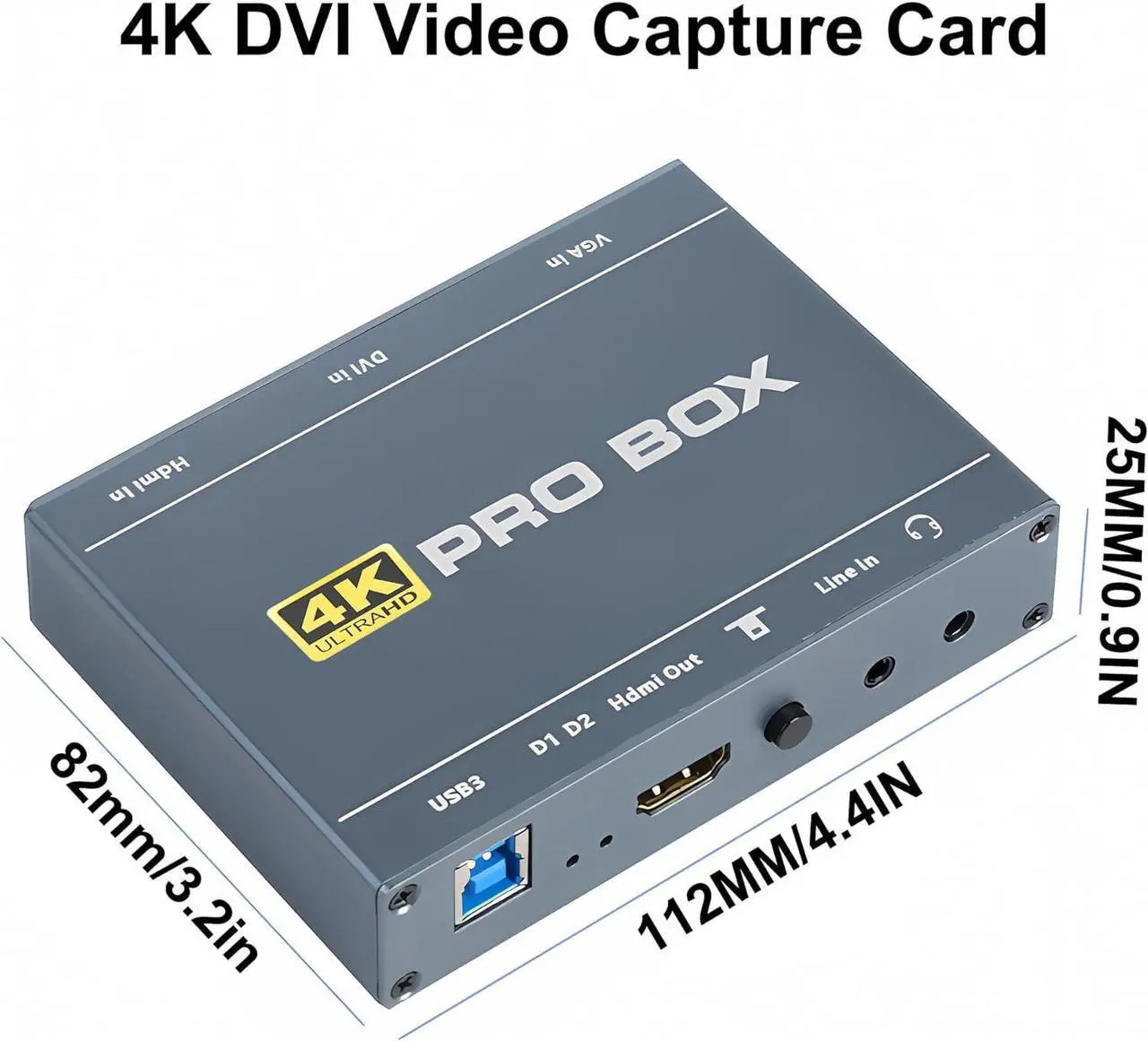 Alt view image 6 of 7 - GRACETOP 4K DVI Video Capture Card, VGA Video Capture, 4K60 DVI VGA HDMI to 1080P60 USB3.0 Video Capture with HDMI Loopout Compatible with Windows, Linux, Android and MAC OS