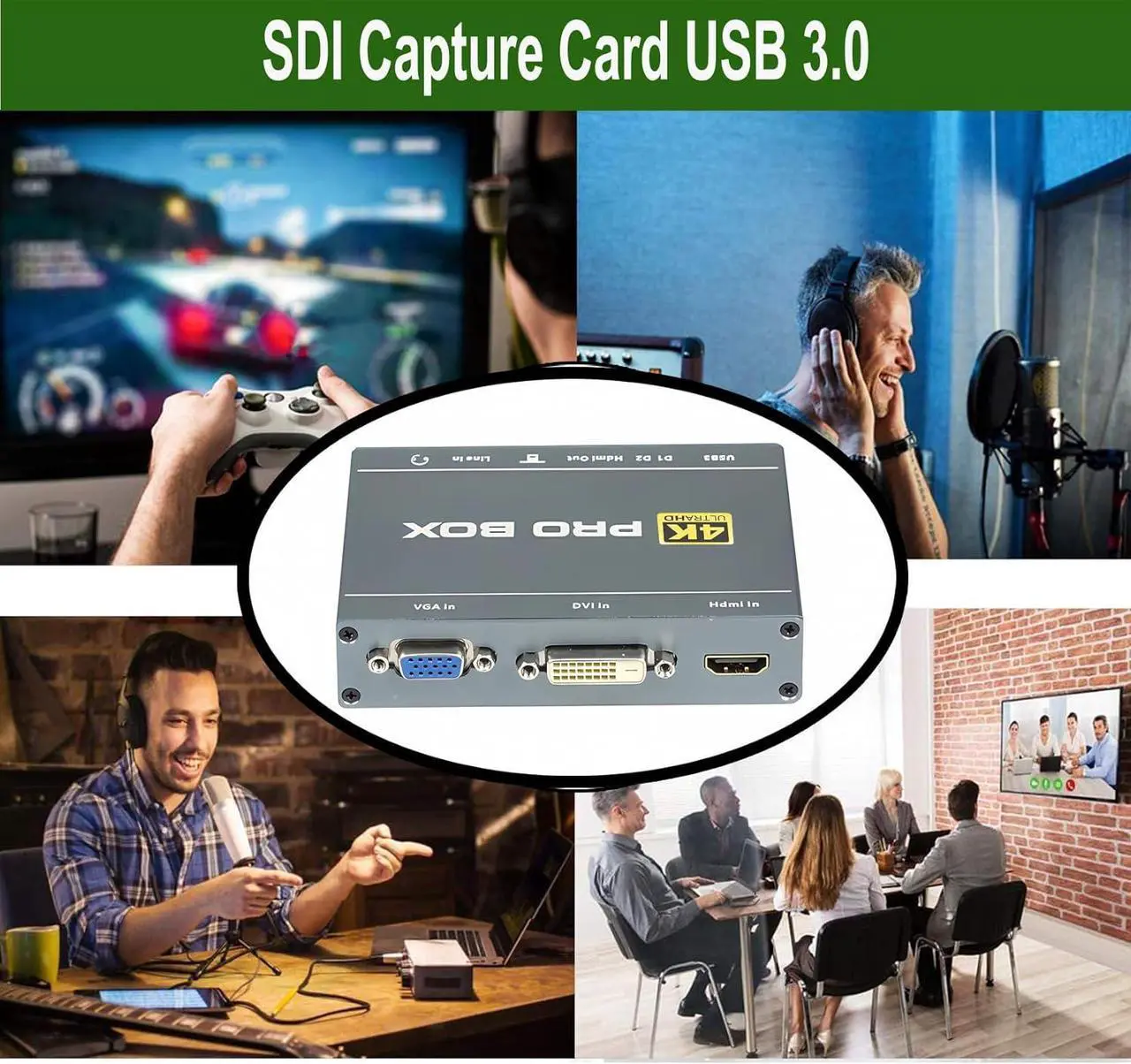 Alt view image 5 of 7 - GRACETOP 4K DVI Video Capture Card, VGA Video Capture, 4K60 DVI VGA HDMI to 1080P60 USB3.0 Video Capture with HDMI Loopout Compatible with Windows, Linux, Android and MAC OS