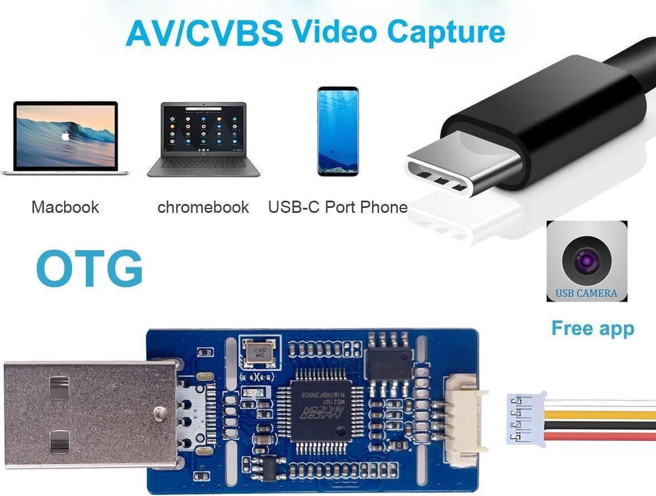 Alt view image 4 of 7 - GRACETOP VHS to Digital Converter, AV/CVBS Capture Card with OTG, 1080P30 720P60 AV to USB Video Capture Card for VHS, VCR, DVR, DVD, Hi8, Mini DV, Camcorder, Cassette Tape, Gaming Consoles (USB-C)