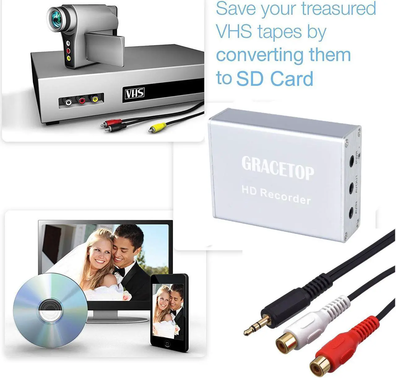 Alt view image 3 of 6 - FPV Mini DVR with SD Card Reader, SD Card Real-time Digital Video Recorder for FPV Camera Hi8 Camcorder DVD TV Box MPEG-4 CH1