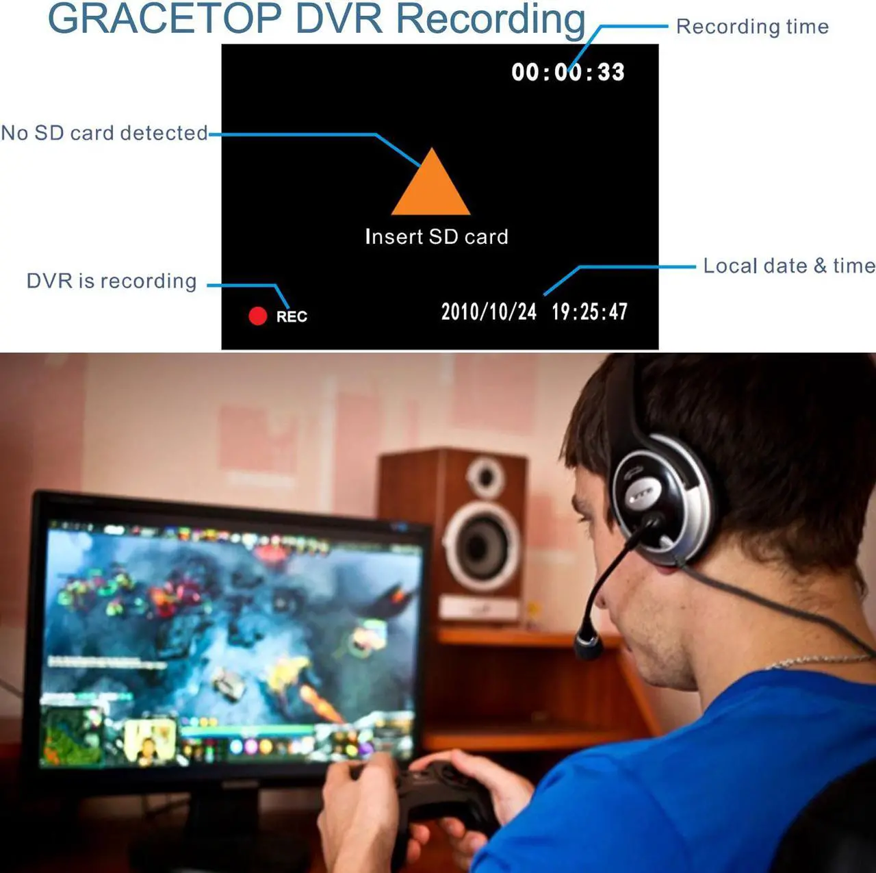 Alt view image 4 of 6 - FPV Mini DVR with SD Card Reader, SD Card Real-time Digital Video Recorder for FPV Camera Hi8 Camcorder DVD TV Box MPEG-4 CH1