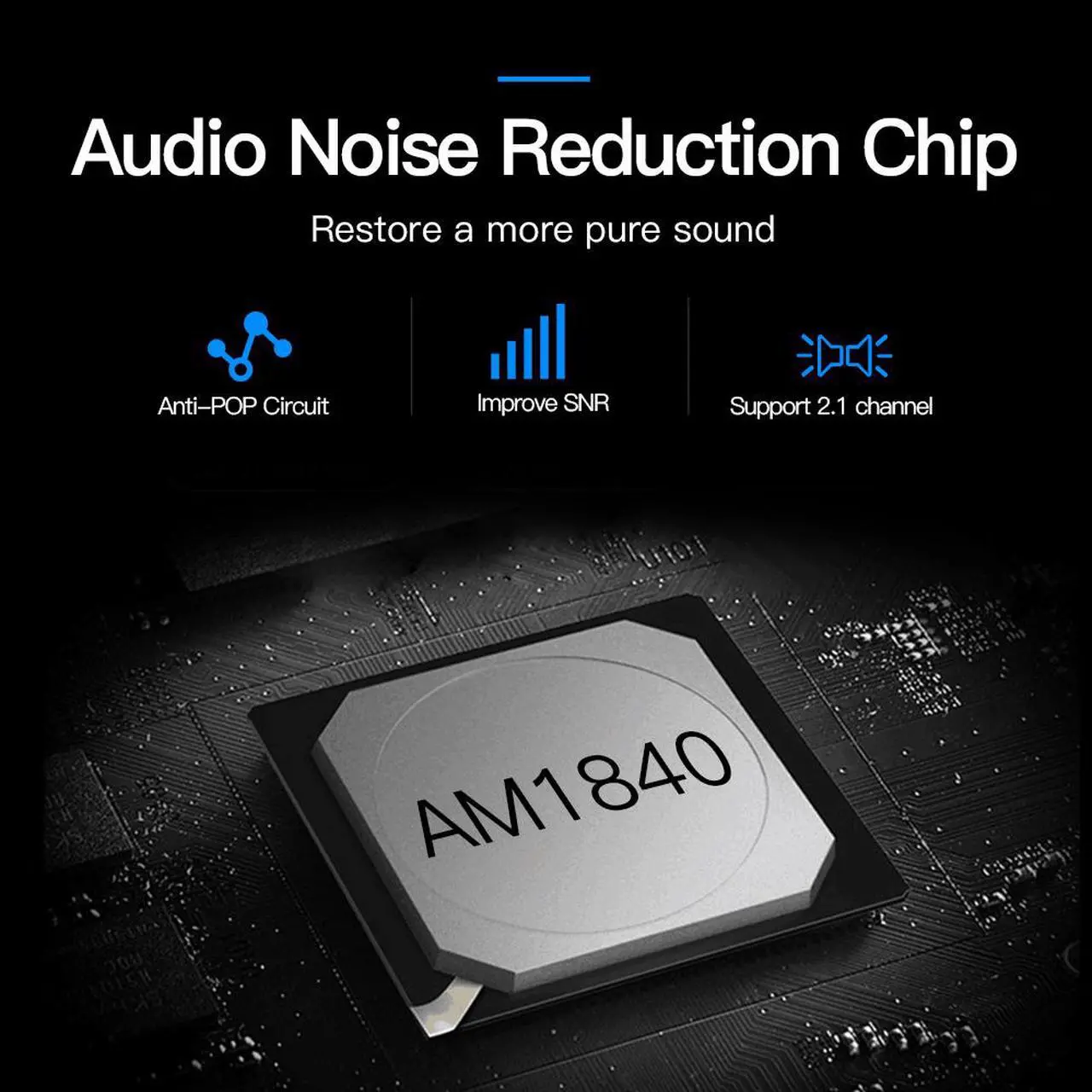 Alt view image 6 of 6 - Vention USB Sound Card External USB Audio Adapter with 3.5mm Aux Stereo for Headset, PC, Laptops, Desktops,, Windows, Mac, and Linux [2-Pack]