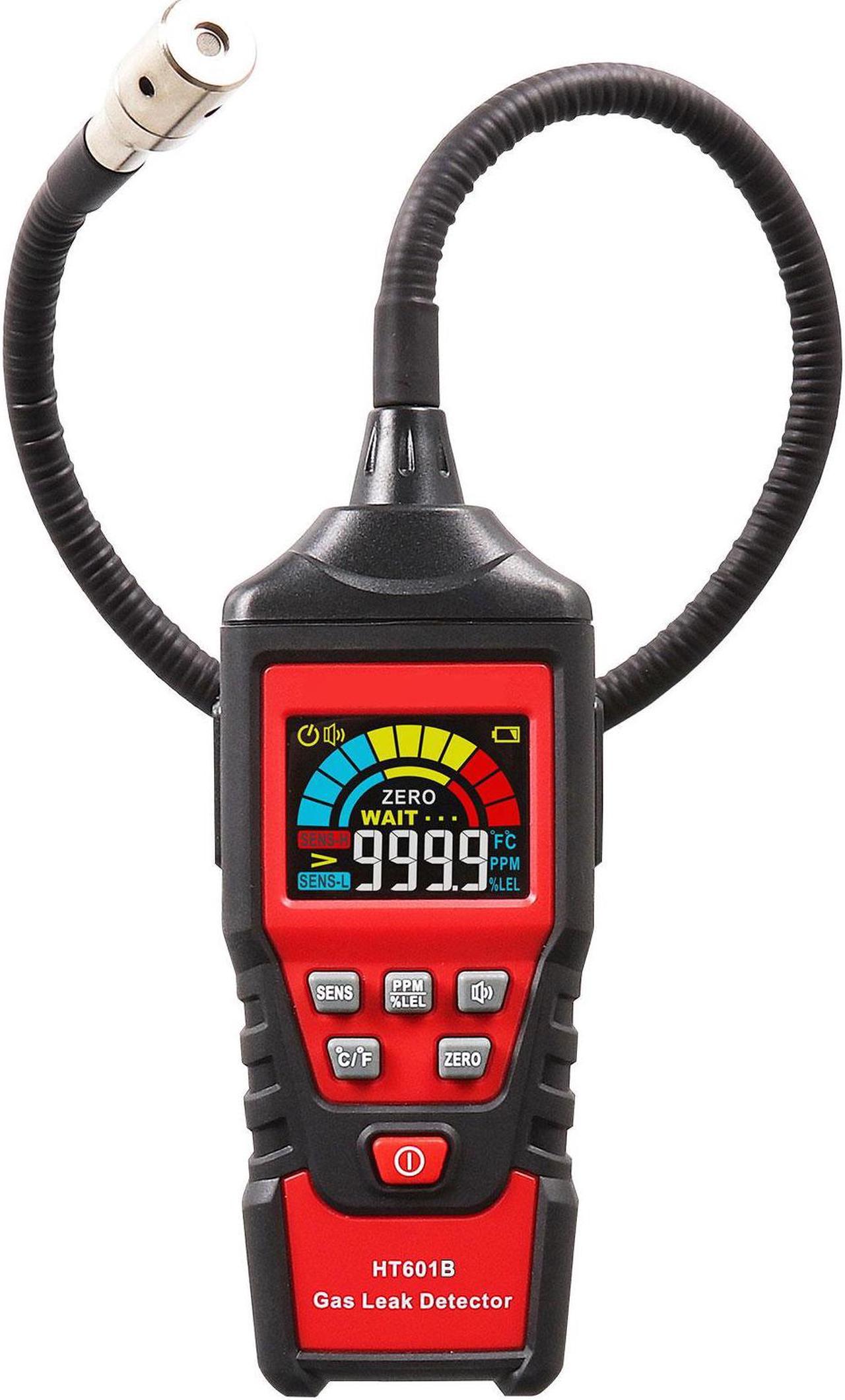 Gas Leak Detector Portable Combustible Gas Detector Handheld Gas Analyzer Flammable Natural Gas Acetone Propane Benzene Ethanol Gasoline Methane Tester 9999 PPM 20% LEL with LCD Color Display