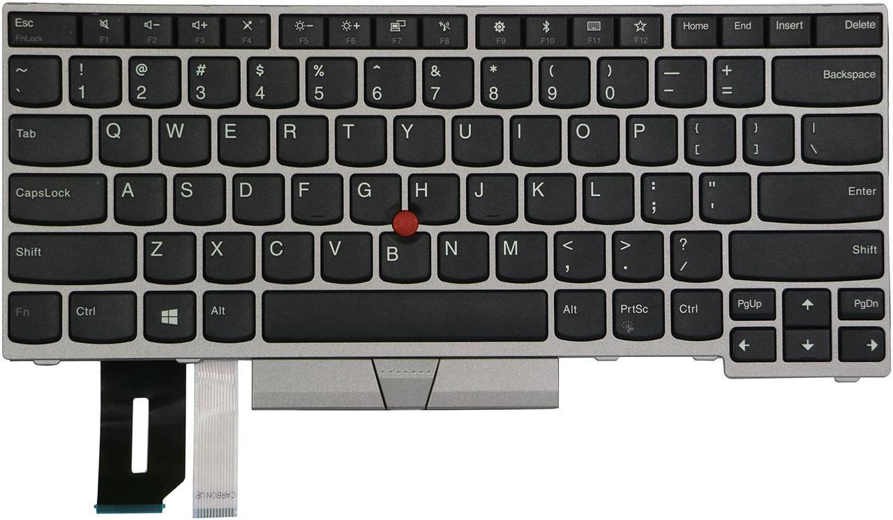 AUTENS Replacement US Keyboard for Lenovo ThinkPad E480 E485 L480 T480s Laptop Silver Frame (No Backlight)