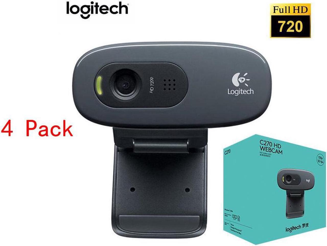 (4 Pack)New Original Logitech C270 HD Video Chat 720P Webcam Built-in Micphone Web Camera for Computer laptop PC Web Chat Camera