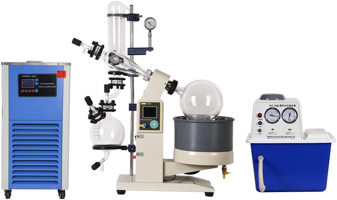 HNZXIB 5L Rotary Evaporator + Refrigerated Circulator + Vacuum Pump, Laboratory Rotavap R1005 110V Equipments