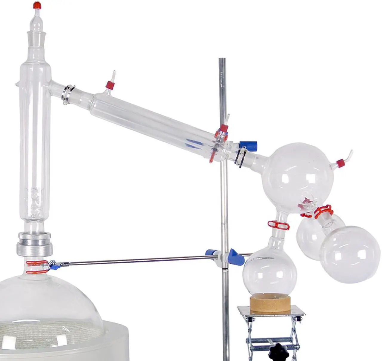 Alt view image 6 of 7 - 10L Short Path Distillation Kit with Cooling Chiller,Vacuum Pump,Cold Trap and Stirring Heating Mantle for Distillation Extraction 110V/60HZ Laboratory Distillation Equipment One-stop buying