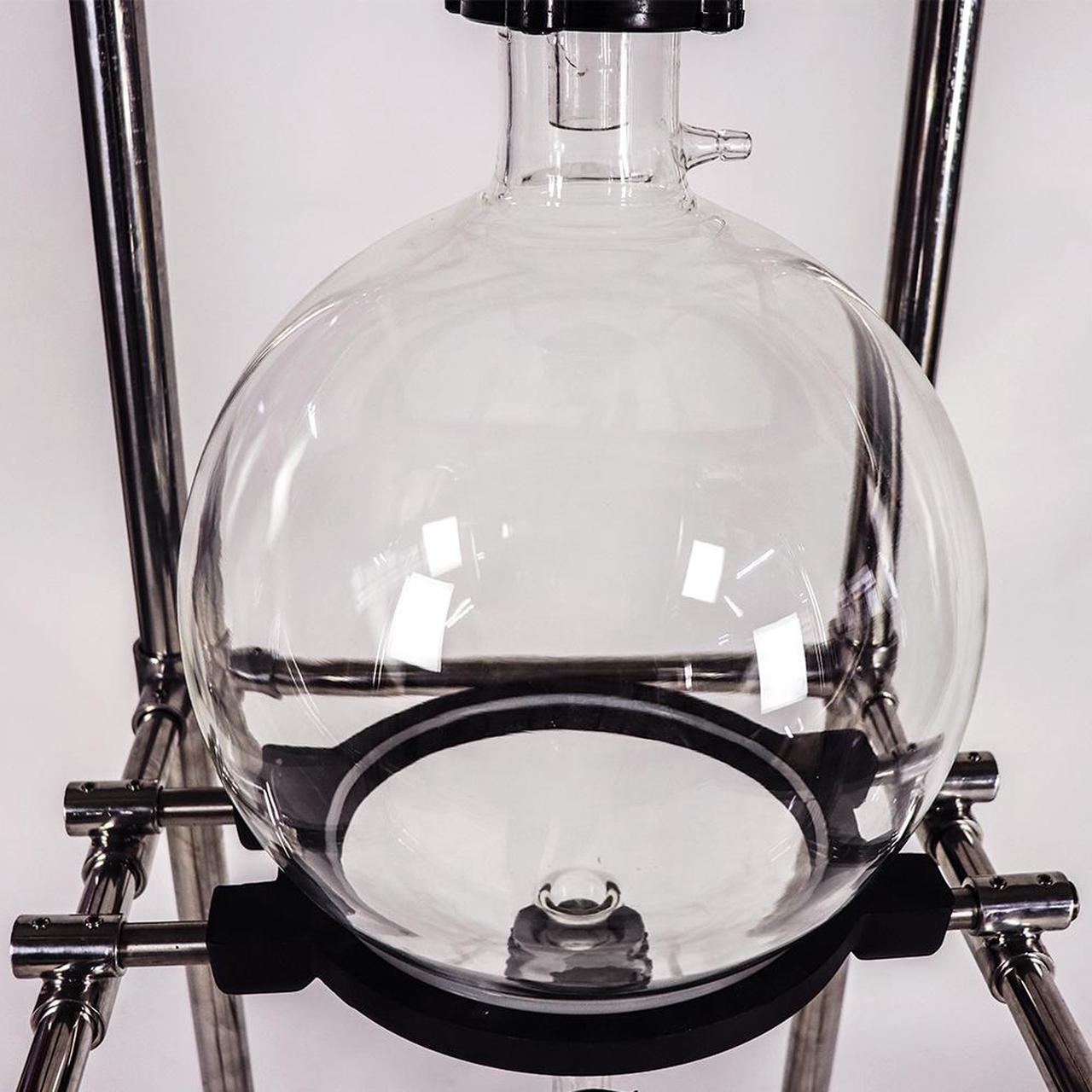 Alt view image 5 of 6 - 20L Vacuum Filter Glass Funnel PTFE Perforated Plate Buchner Funnel Glass Receiving Flask Discharge Valve with Brake casters, Easy to move