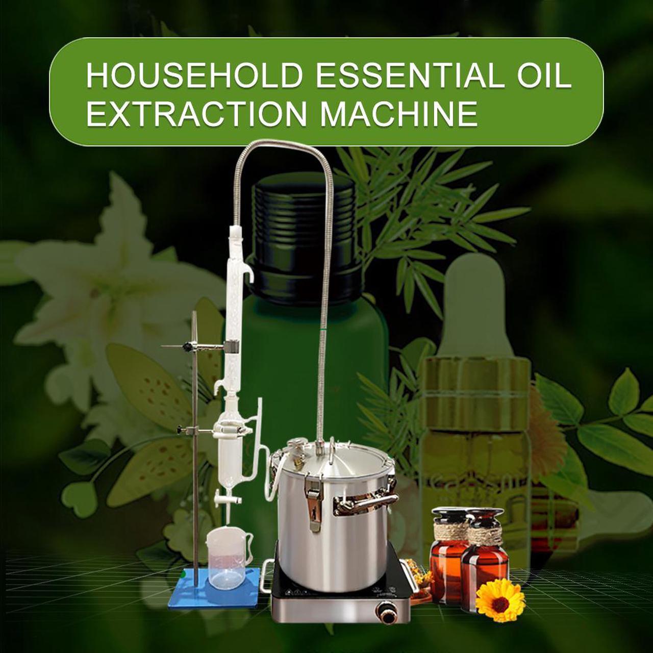 Main image of HNZXIB 6L 1.6Gal Essential Oils Extraction Apparatus Glass Steam Distillation Kit,  Home/Lab Distiller Distilling to Making Your Own Essential Oil, Distillation Apparatus 14pcs Set