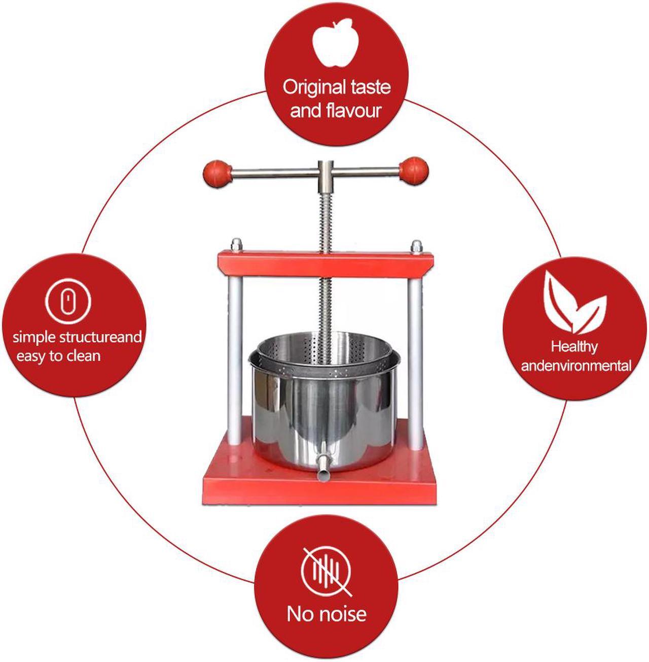 Alt view image 2 of 7 - HNZXIB 6L/ 1.6Gallon Cheese Tincture Herb Fruit Wine Power Ball Manual Press Handle-Stainless Steel & Iron for Juice, Herbal Juice, Cider, Wine, Olive Oil