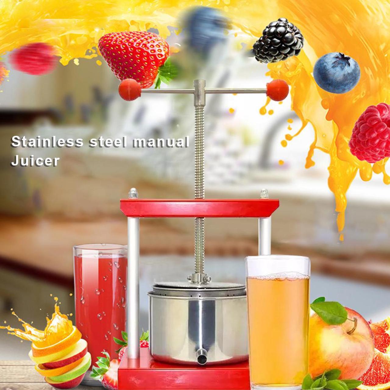 Alt view image 4 of 7 - HNZXIB 6L/ 1.6Gallon Cheese Tincture Herb Fruit Wine Power Ball Manual Press Handle-Stainless Steel & Iron for Juice, Herbal Juice, Cider, Wine, Olive Oil
