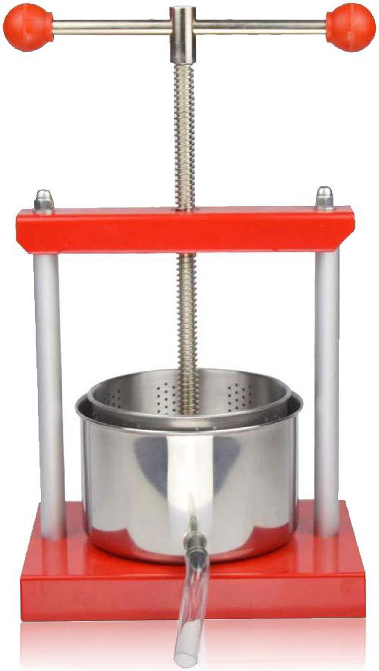 Main image of HNZXIB 6L/ 1.6Gallon Cheese Tincture Herb Fruit Wine Power Ball Manual Press Handle-Stainless Steel & Iron for Juice, Herbal Juice, Cider, Wine, Olive Oil