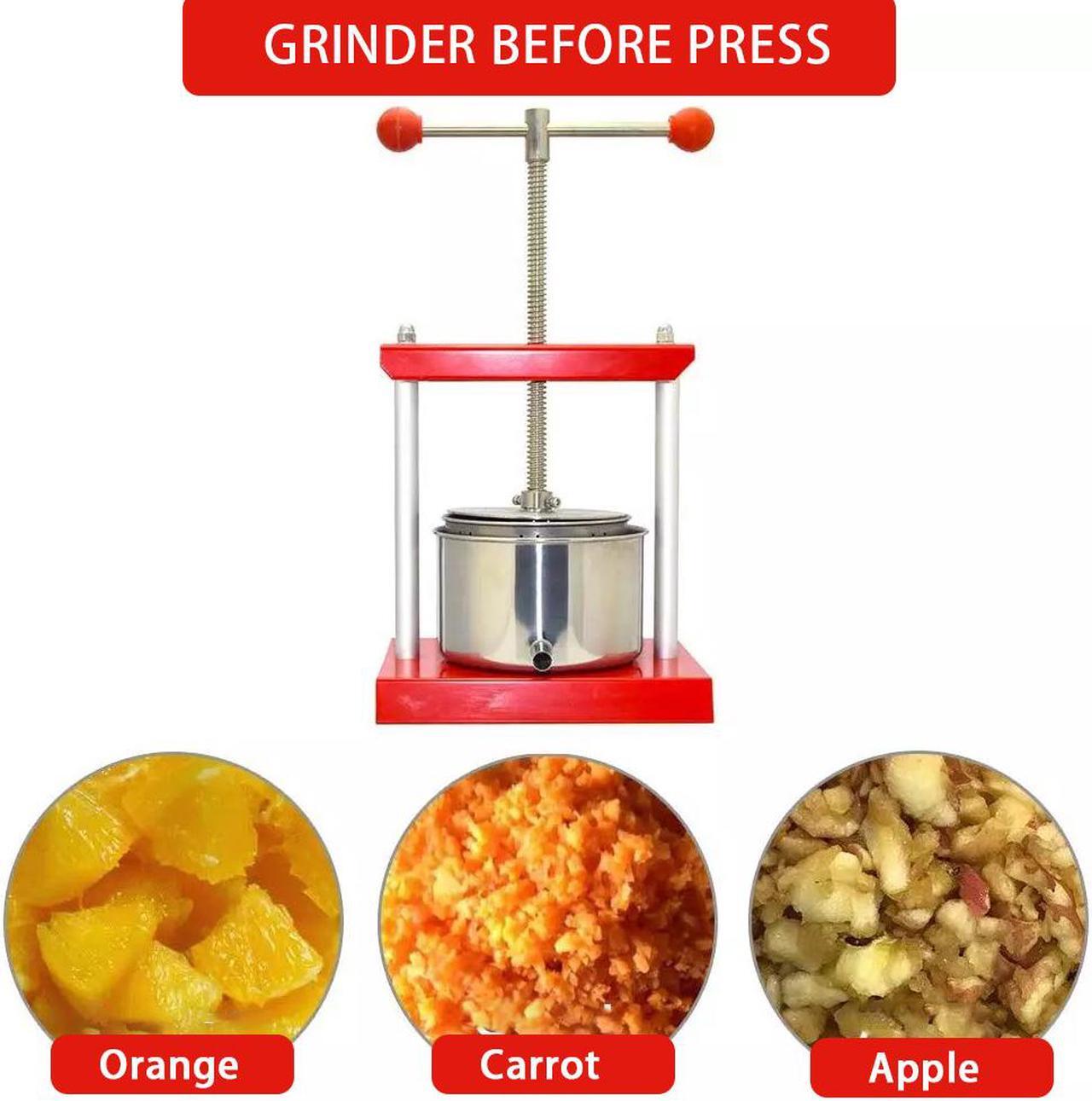 Alt view image 6 of 7 - HNZXIB 6L/ 1.6Gallon Cheese Tincture Herb Fruit Wine Power Ball Manual Press Handle-Stainless Steel & Iron for Juice, Herbal Juice, Cider, Wine, Olive Oil
