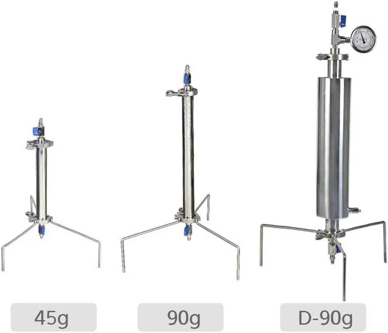 Alt view image 3 of 7 - 1.5'' Closed Loop Extractor ,Stainless Steel Vacuum Chamber/Tube 90 Gram with Tripod ,Aim to Extract from Plant Leaves