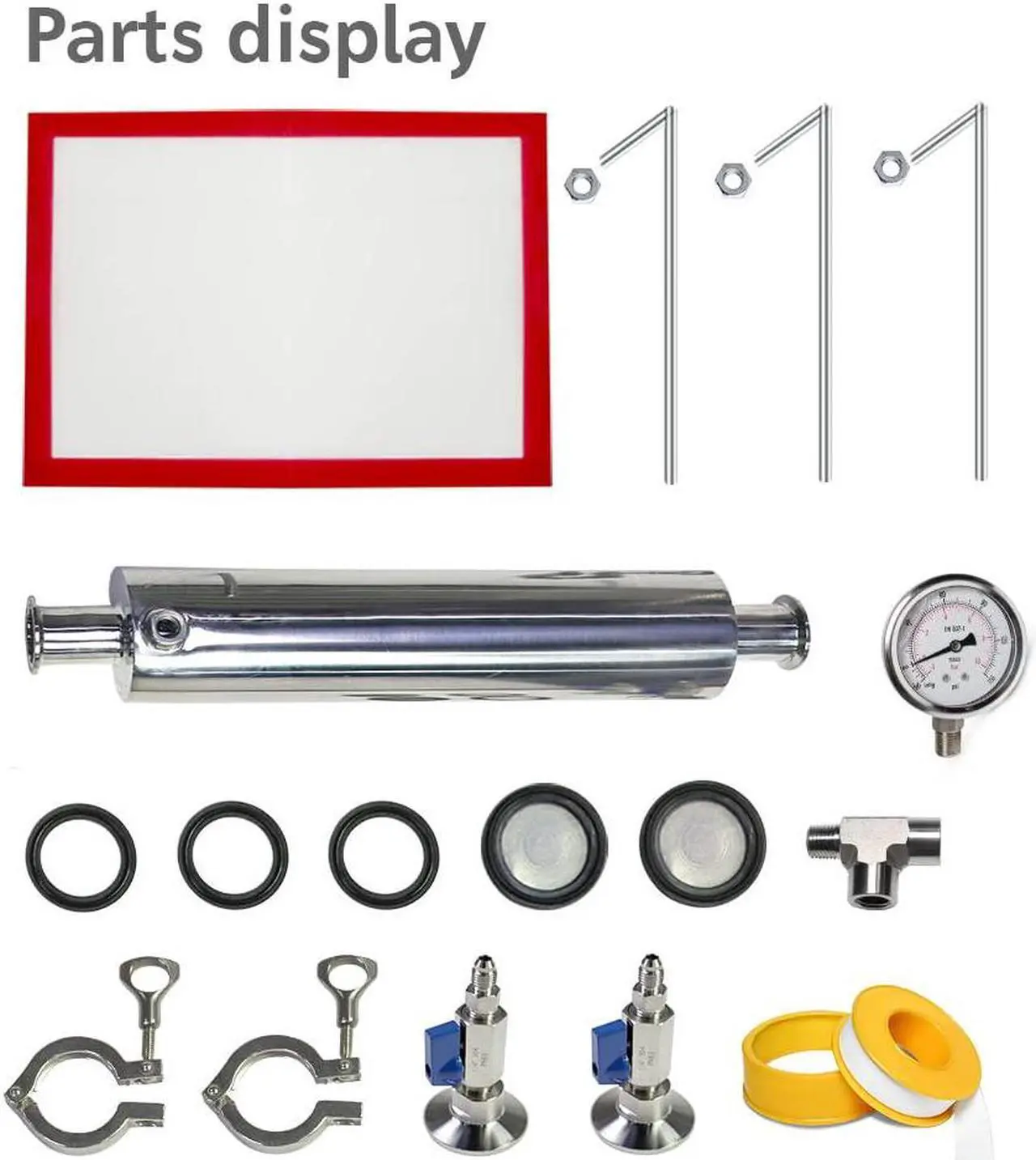 Alt view image 7 of 7 - 1.5'' Closed Loop Extractor ,Stainless Steel Vacuum Chamber/Tube 90 Gram with Tripod ,Aim to Extract from Plant Leaves