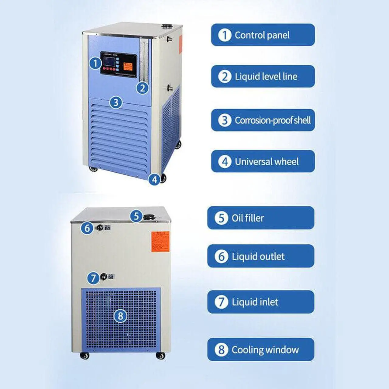 Alt view image 3 of 7 - 10L Lab LCD Digital Display Refrigeration Heating Circulator High Low Temperature Integrated Machine Chiller Heated Integrated -10~199