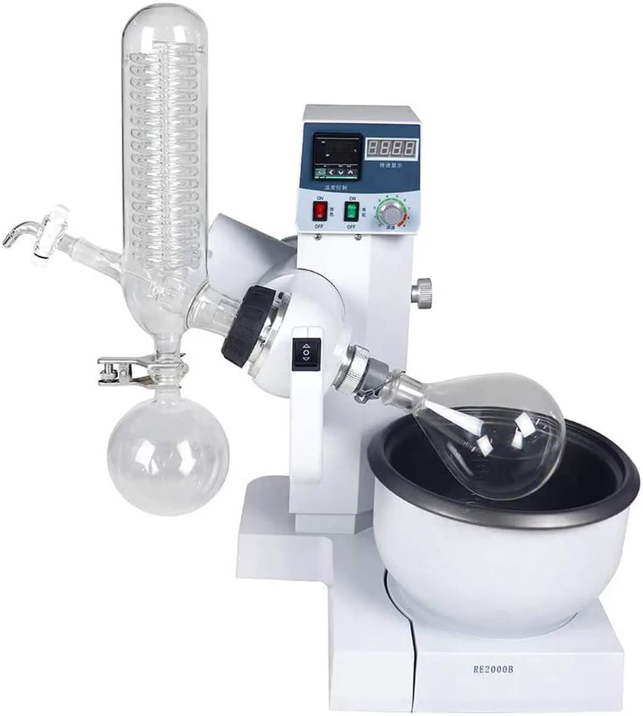 Main image of 2L Rotary Evaporator Rotavapor Stainless Lab Equipment Digital Heating Water Bath Electric Lifting 110V Crystallization