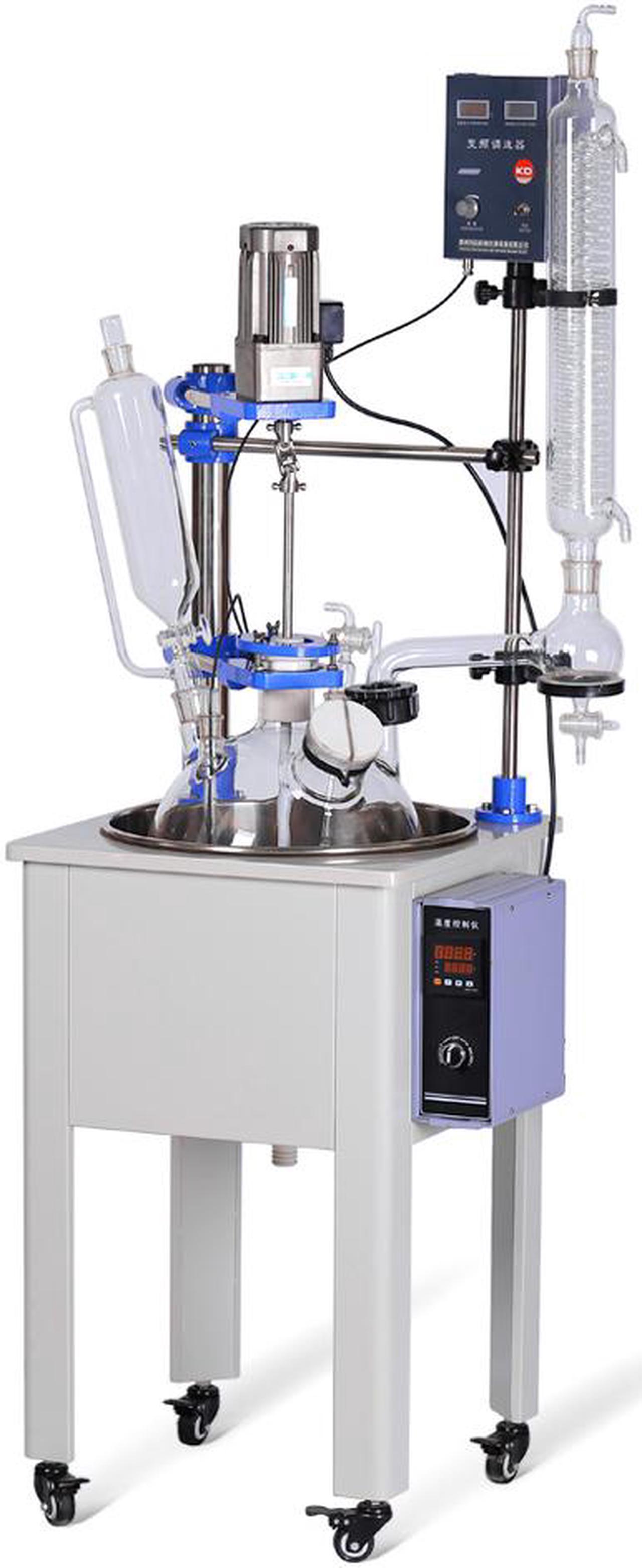 Lab 30L Glass Reactor HNZXIB single layer transparent vacuum negative pressure reaction vessel with heating device and agitator for high temperature stirring reaction