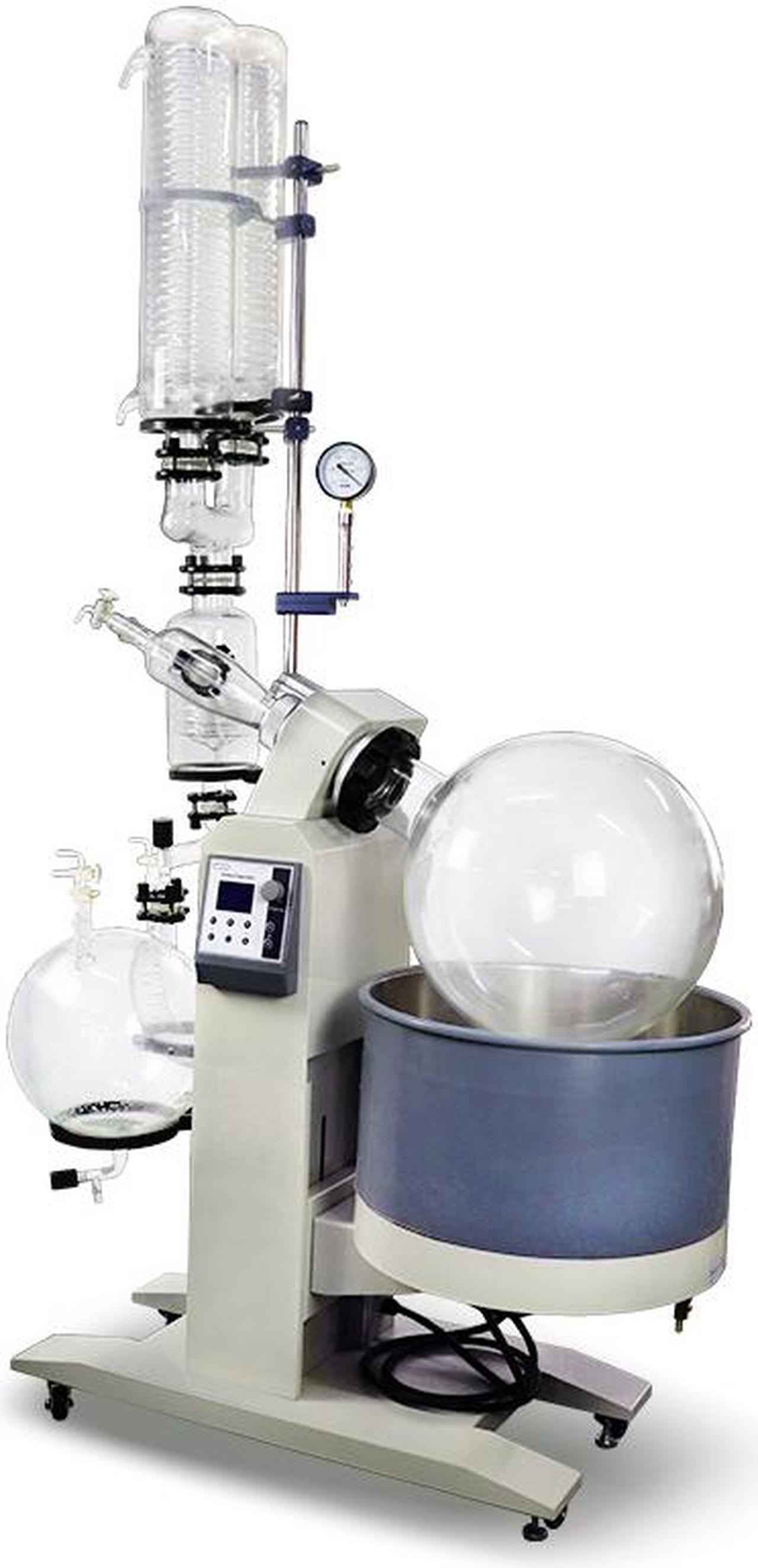 HNZXIB New 50L Double Condensers Rotary Evaporator D-R1050 220V Rotavap 2 Receiving Flasks High Evaporating Efficiency Automated Lifting Water Bath