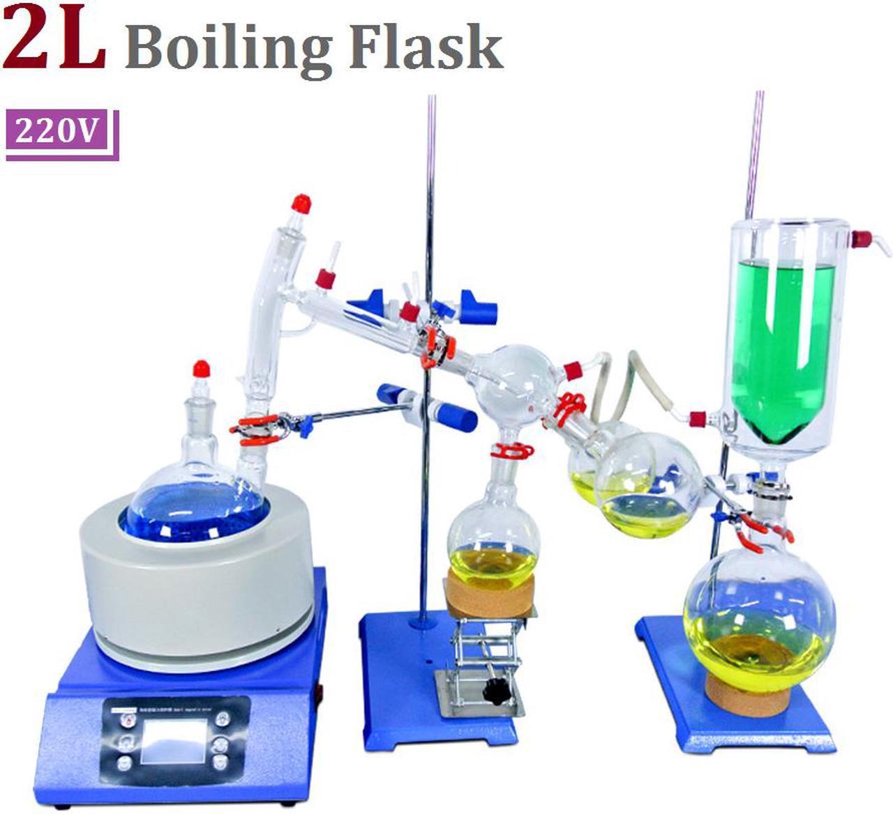 HNZXIB 2L Short Path Distillation Kit SPD-2L 220V Factory Price Laboratory Distillation Equipment Cold Trap Stirring Heating Mantle