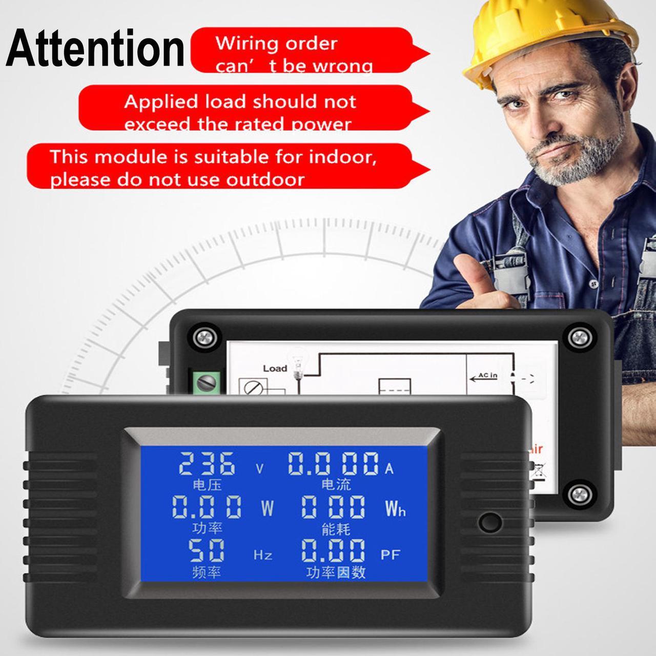 Alt view image 7 of 7 - AUTENS AC Digital Meter AC 80-260V 100A Current Voltage Power Energy Panel Monitor Detector LCD Digital Display Ammeter Voltmeter Multimeter with Split Core Current Transformer CT