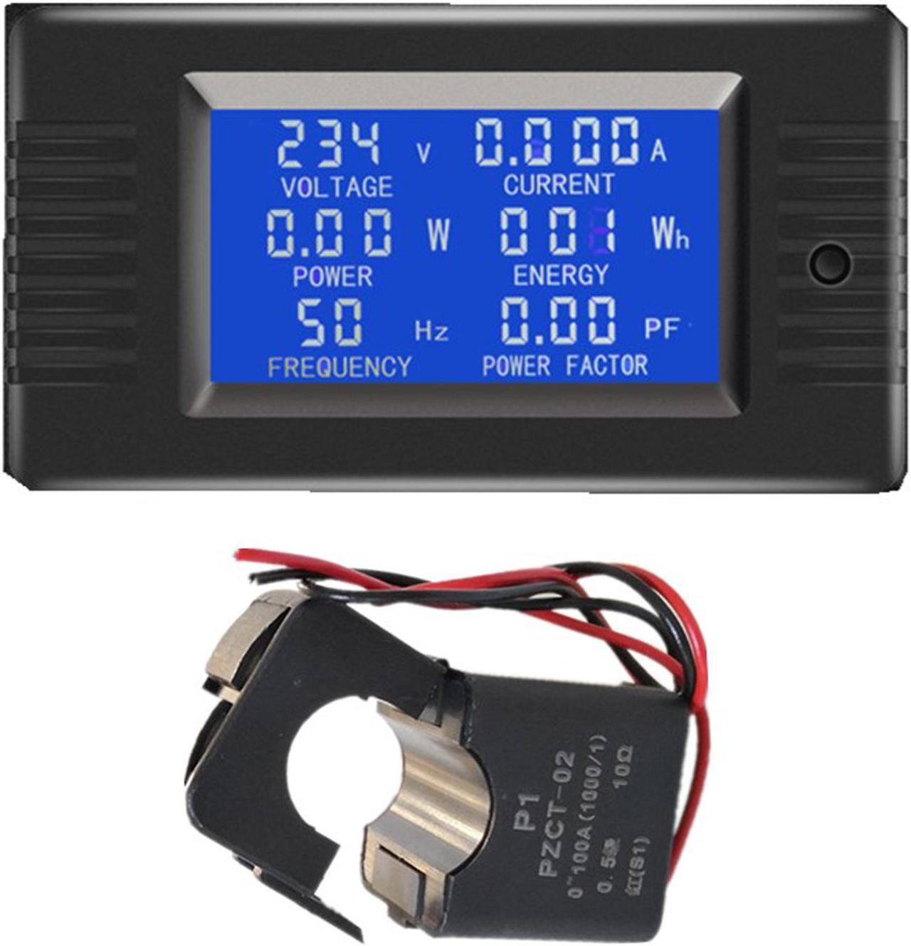 Main image of AUTENS AC Digital Meter AC 80-260V 100A Current Voltage Power Energy Panel Monitor Detector LCD Digital Display Ammeter Voltmeter Multimeter with Split Core Current Transformer CT