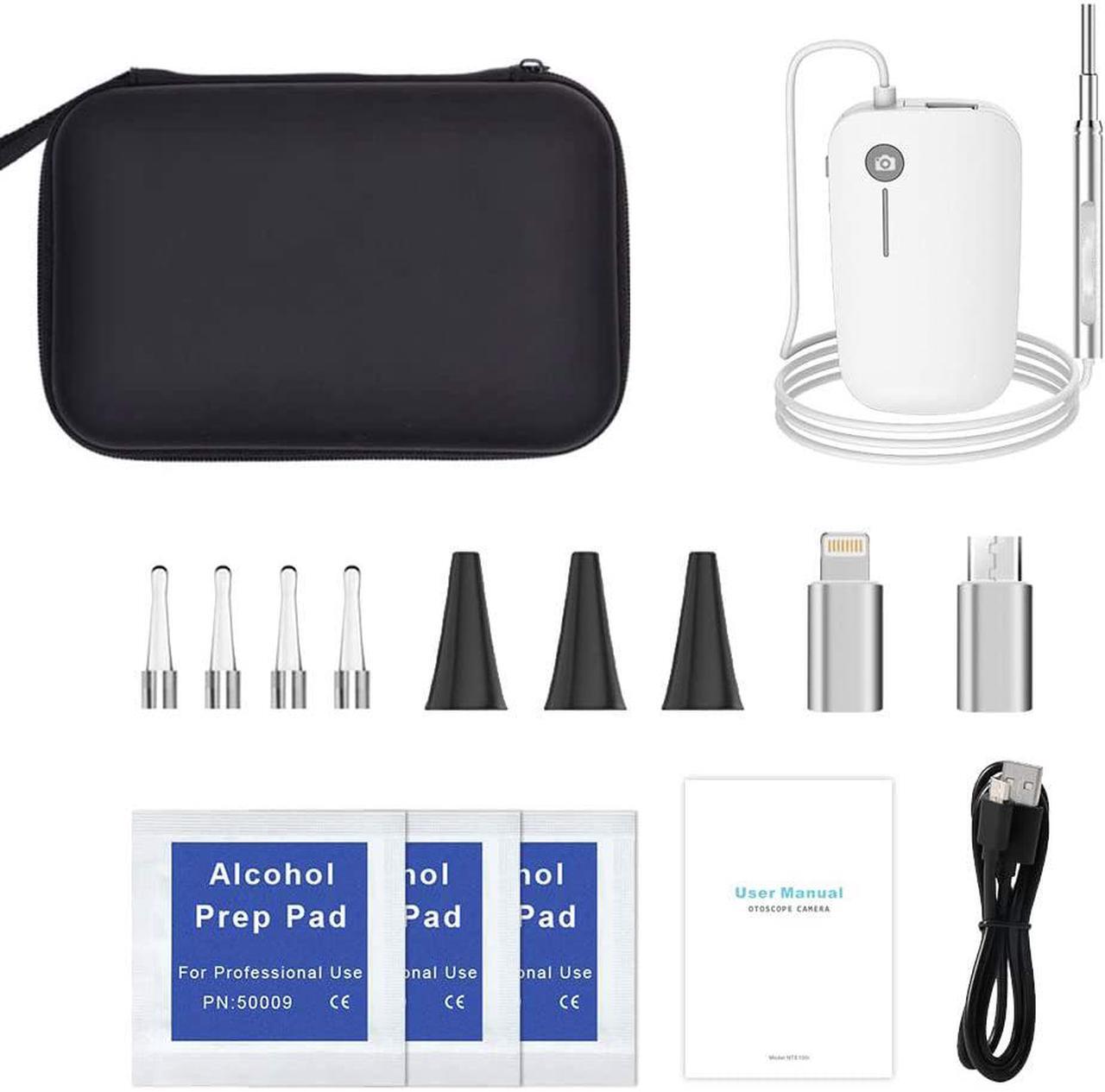 Alt view image 6 of 6 - Otoscope for iPhone, 4.3mm HD Inspection Camera, Ear Microscope, 6 Adjustable LED Lights with Ear Wax Removal Tools, Works with for iPhone, iPad & Android