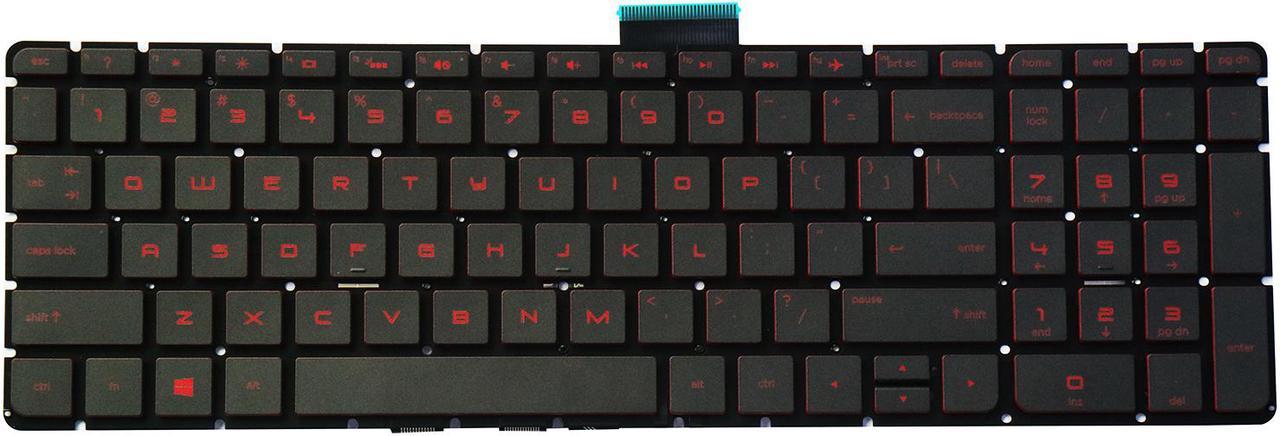 AUTENS Keyboard for HP Omen 15-ax 15-ax000 15-ax100 15-ax200 15t-ax000 15t-ax200 Series Laptop No Frame Red Letter Backlit, US Laptop Keyboard Replacement