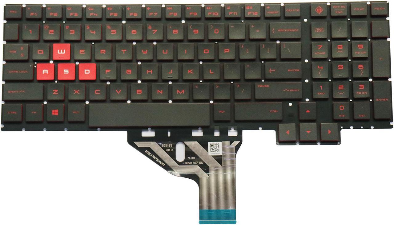 AUTENS Keyboard for HP Omen 15-ce 15-ce000 15-ce100 15t-ce000 15t-ce100 Series Laptop No Frame Red Letter Backlit, US Laptop Keyboard Replacement