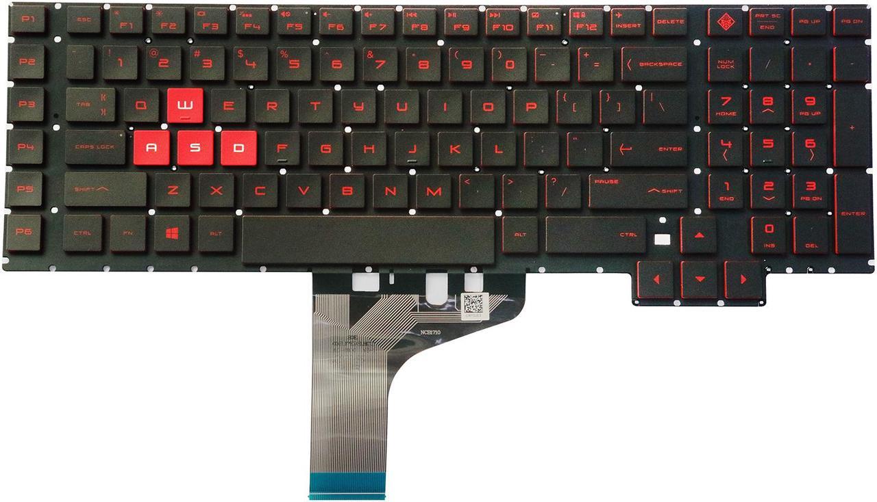 AUTENS Keyboard for HP Omen 17-an 17-an000 17-an100 17t-an000 17t-an100 Series Laptop No Frame Red Letter Backlit, US Laptop Keyboard Replacement