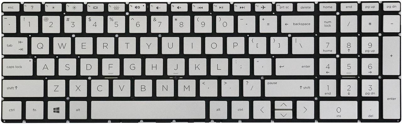 AUTENS Keyboard for HP 15-da 15-da0000 15-da1000 15-da2000 15t-da000 15t-da100 15t-da200 Series Laptop Backlight No Frame (Silver), US Laptop Keyboard Replacement