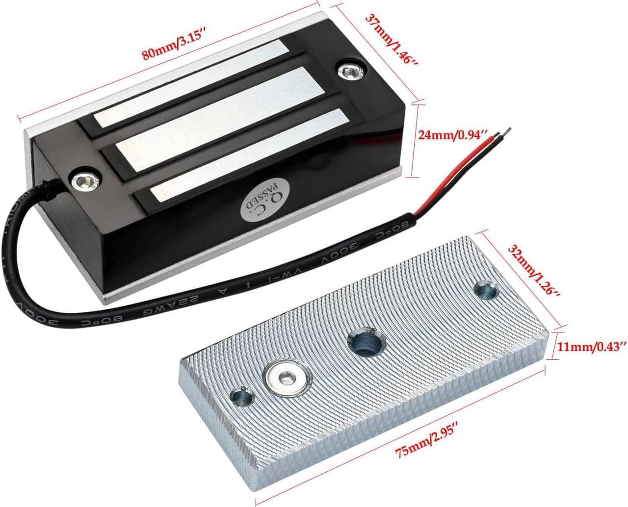 Alt view image 5 of 7 - AUTENS Electric Magnetic Door Lock 12V 60kg 130lbs Mini DC EM Locks Holding Force Electromagnetic for Door Entry Access Control