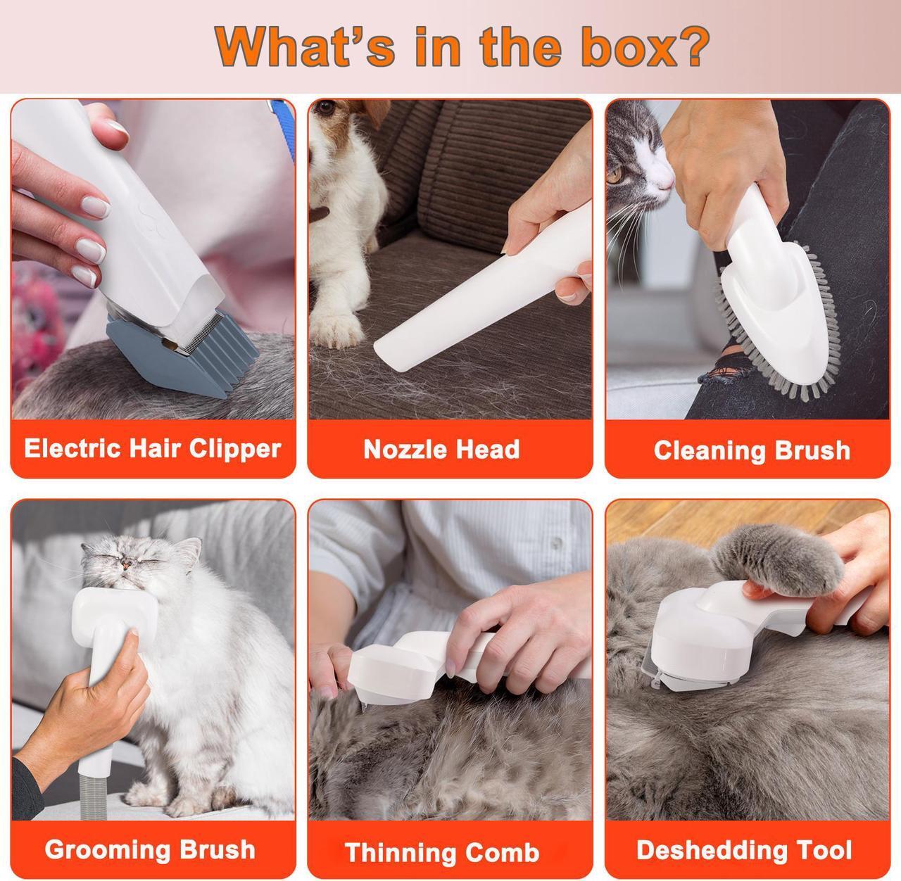 Alt view image 6 of 7 - Dog Grooming Vacuum, Pet Vacuum Grooming Kit, 6 in 1 Dog Vacuum for Shedding Grooming, 99% Pet Hair Removal, 2.5L Capacity with 6 Hair Clipper Combs, for Dogs, Cats, Home Cleaning