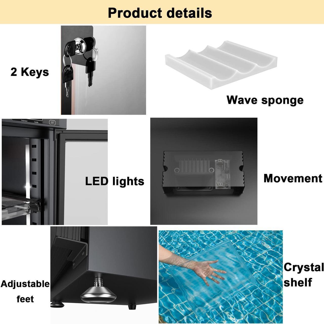 Alt view image 5 of 7 - AUTENS 80L Dehumidifying Dry Cabinet Box, Digital Control Noiseless and Energy Saving, 4 Layers for DSLR SLR Camera Lens