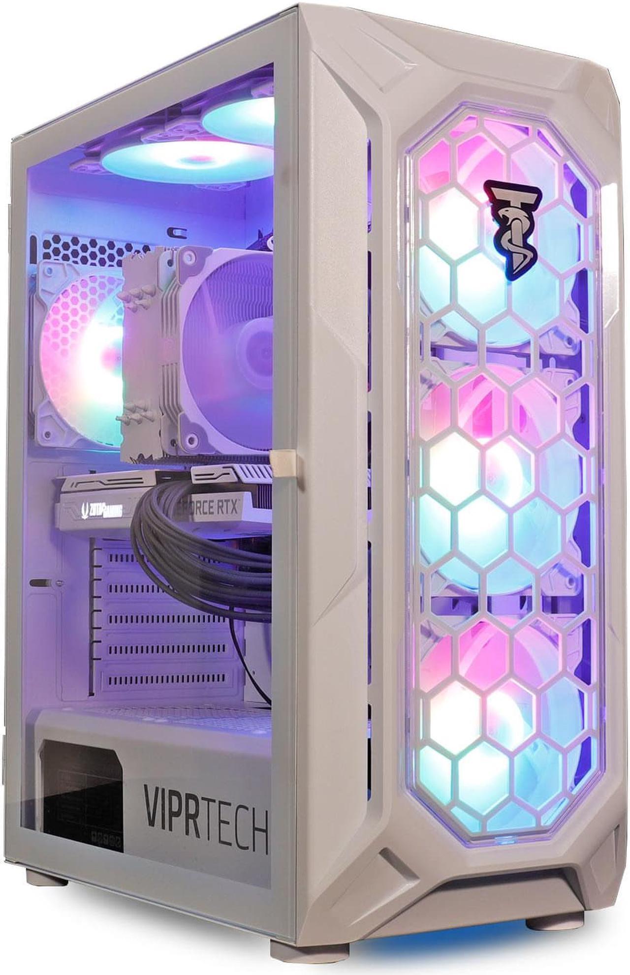 Main image of ViprTech Ghost Gaming PC Desktop Computer - AMD Ryzen 5 5600 (12-LCore 4.4Ghz), RTX 3060 12GB, 16GB DDR4 3200 RAM, 512GB NVMe SSD, VR-Ready, Streaming, WiFi, RGB, Windows 11, Warranty, White