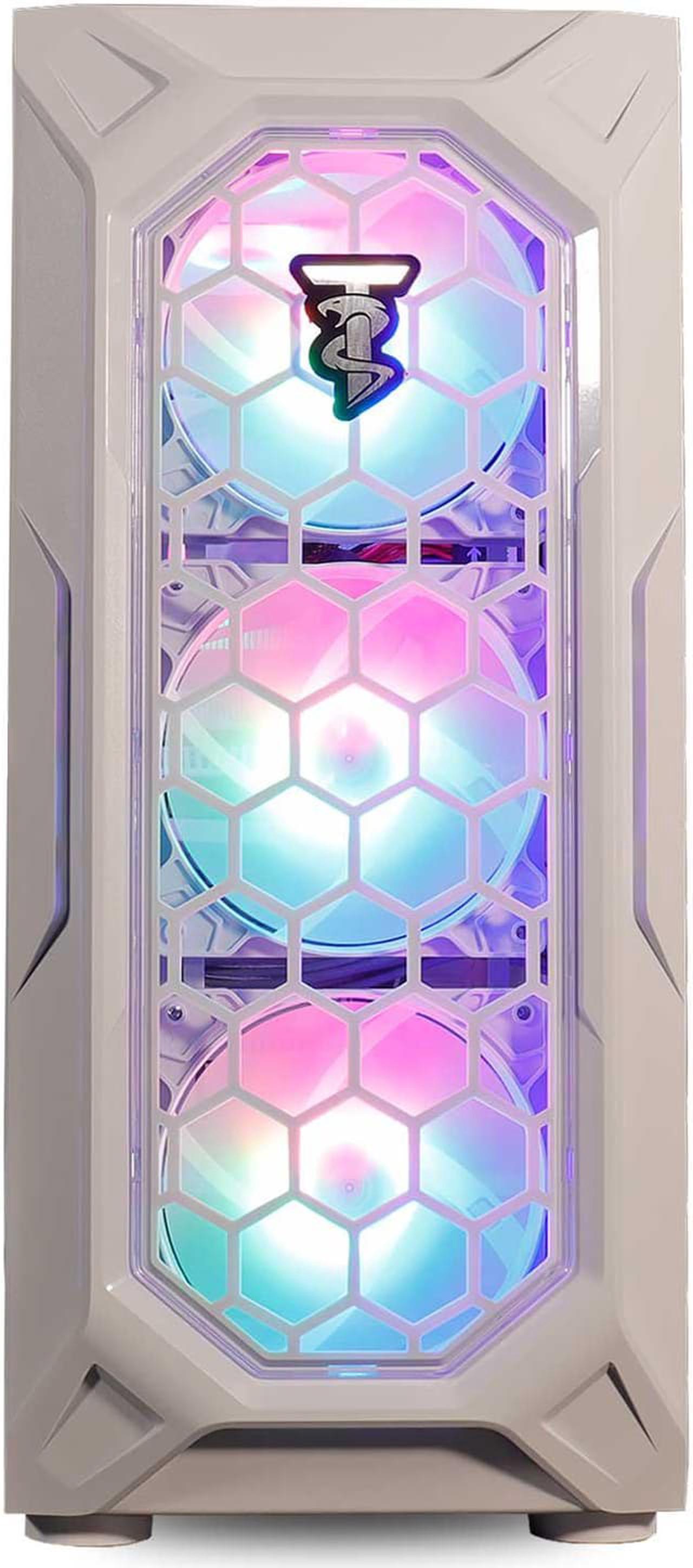 Alt view image 3 of 7 - ViprTech Ghost Gaming PC Desktop Computer - AMD Ryzen 5 5600 (12-LCore 4.4Ghz), RTX 3060 12GB, 16GB DDR4 3200 RAM, 512GB NVMe SSD, VR-Ready, Streaming, WiFi, RGB, Windows 11, Warranty, White