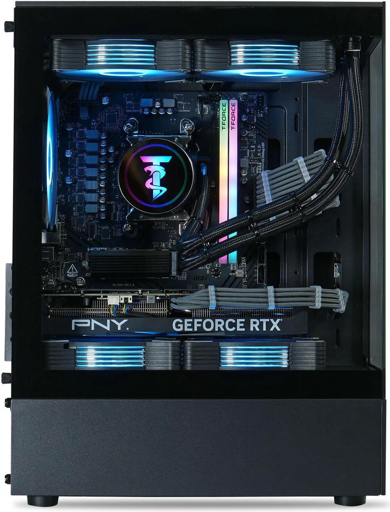 Alt view image 2 of 7 - ViprTech Reaper 2.0 Liquid-Cooled PC - AMD Ryzen 7 8700F (5.0Ghz Turbo), RTX 4060 Ti 16GB, 32GB DDR5 6400, 1TB NVMe SSD, VR-Ready, Streaming, RGB, Windows 11, Gaming Desktop Computer, Black