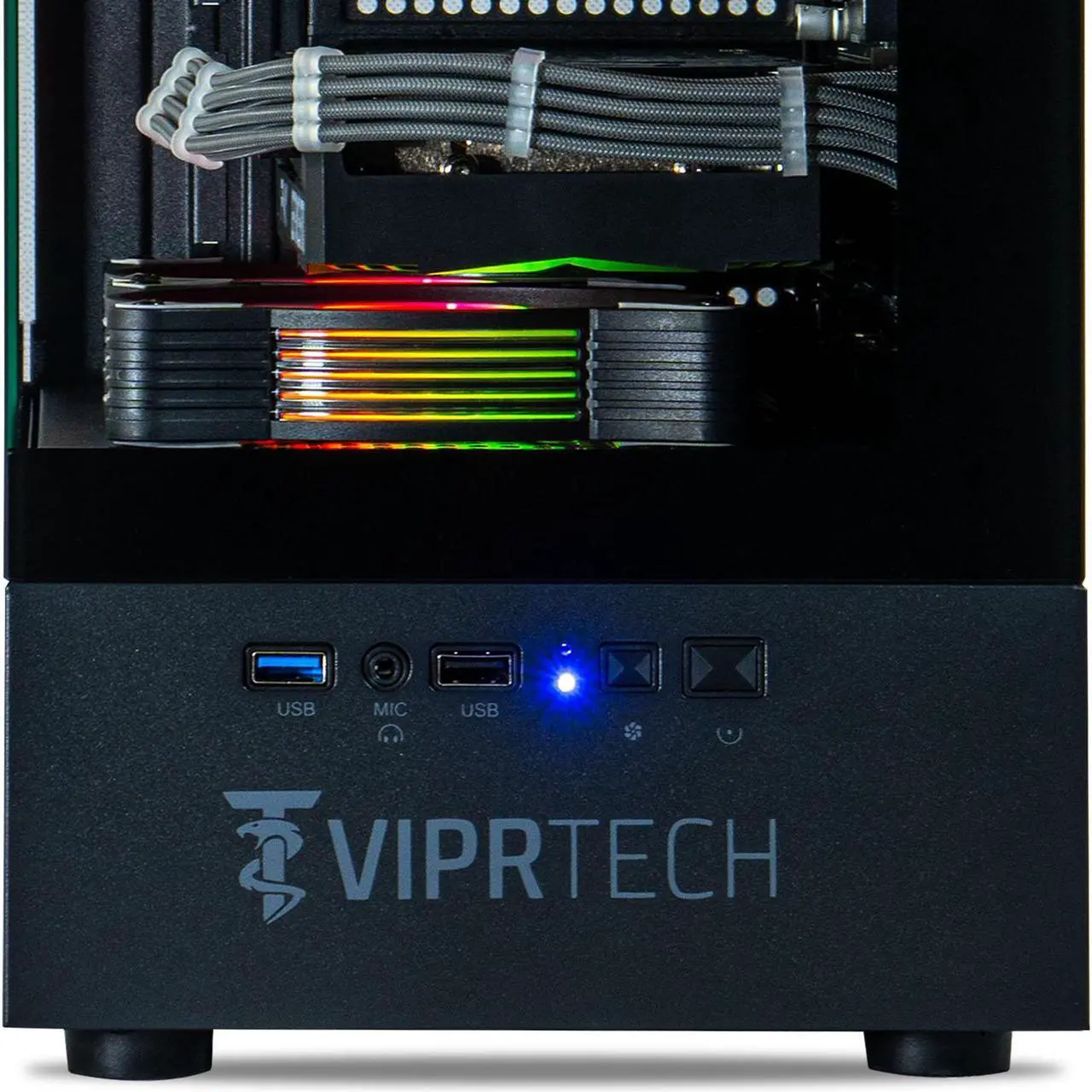 Alt view image 5 of 7 - ViprTech Reaper 2.0 Liquid-Cooled PC - AMD Ryzen 7 8700F (5.0Ghz Turbo), RTX 4060 Ti 16GB, 32GB DDR5 6400, 1TB NVMe SSD, VR-Ready, Streaming, RGB, Windows 11, Gaming Desktop Computer, Black
