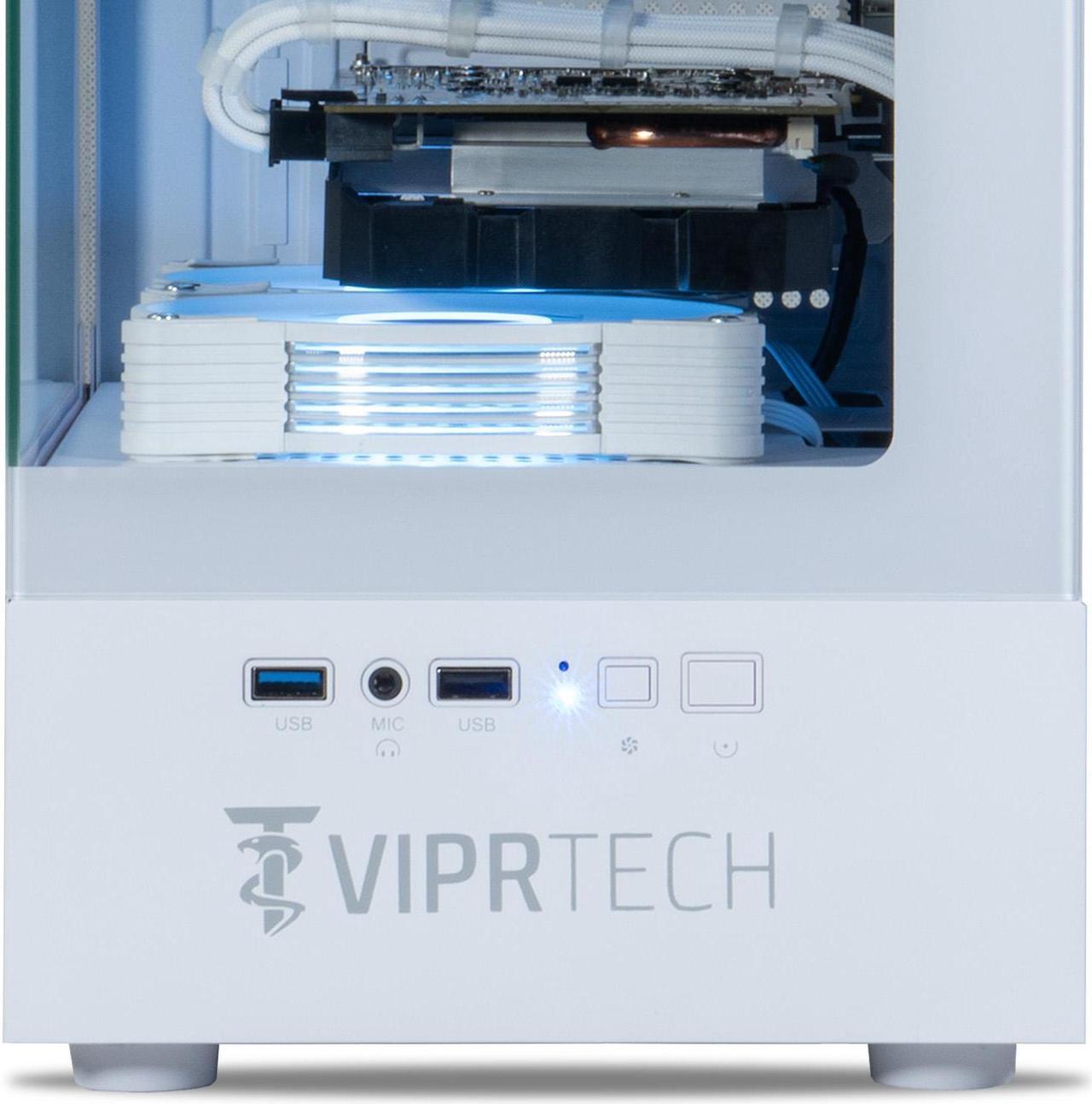 Alt view image 4 of 7 - ViprTech Stryker 1.0 Gaming PC - AMD Ryzen 7 (4.1GHz Turbo), AMD RX 580 8GB, 32GB DDR4 3200, 1TB NVMe SSD, WiFi BT, Win 11 Pro, RGB, Desktop Computer Prebuilt, White