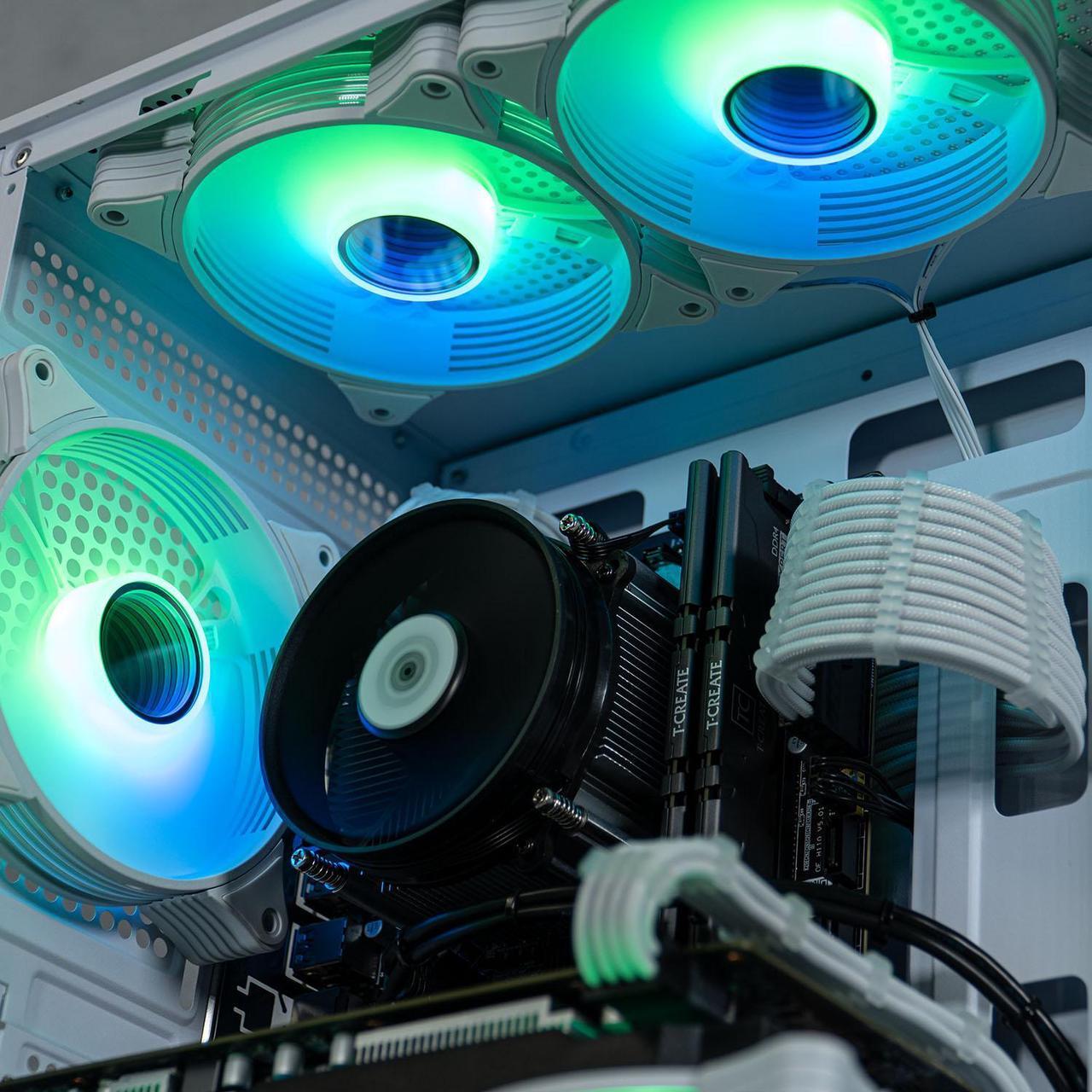 Alt view image 5 of 7 - ViprTech Stryker 1.0 Gaming PC - AMD Ryzen 7 (4.1GHz Turbo), AMD RX 580 8GB, 32GB DDR4 3200, 1TB NVMe SSD, WiFi BT, Win 11 Pro, RGB, Desktop Computer Prebuilt, White